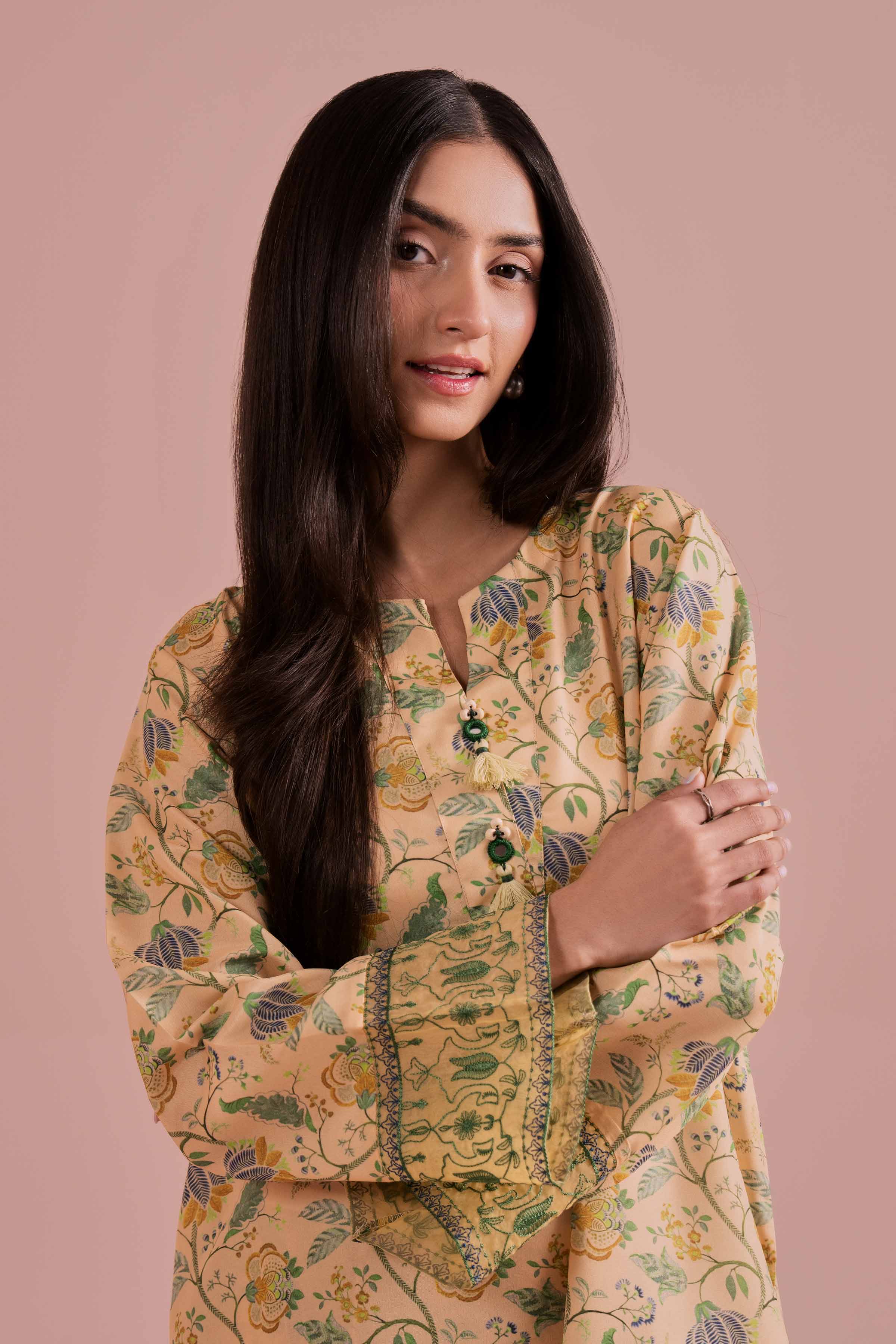 2 Piece - Printed Embroidered Suit - PE26-29 - Image 8