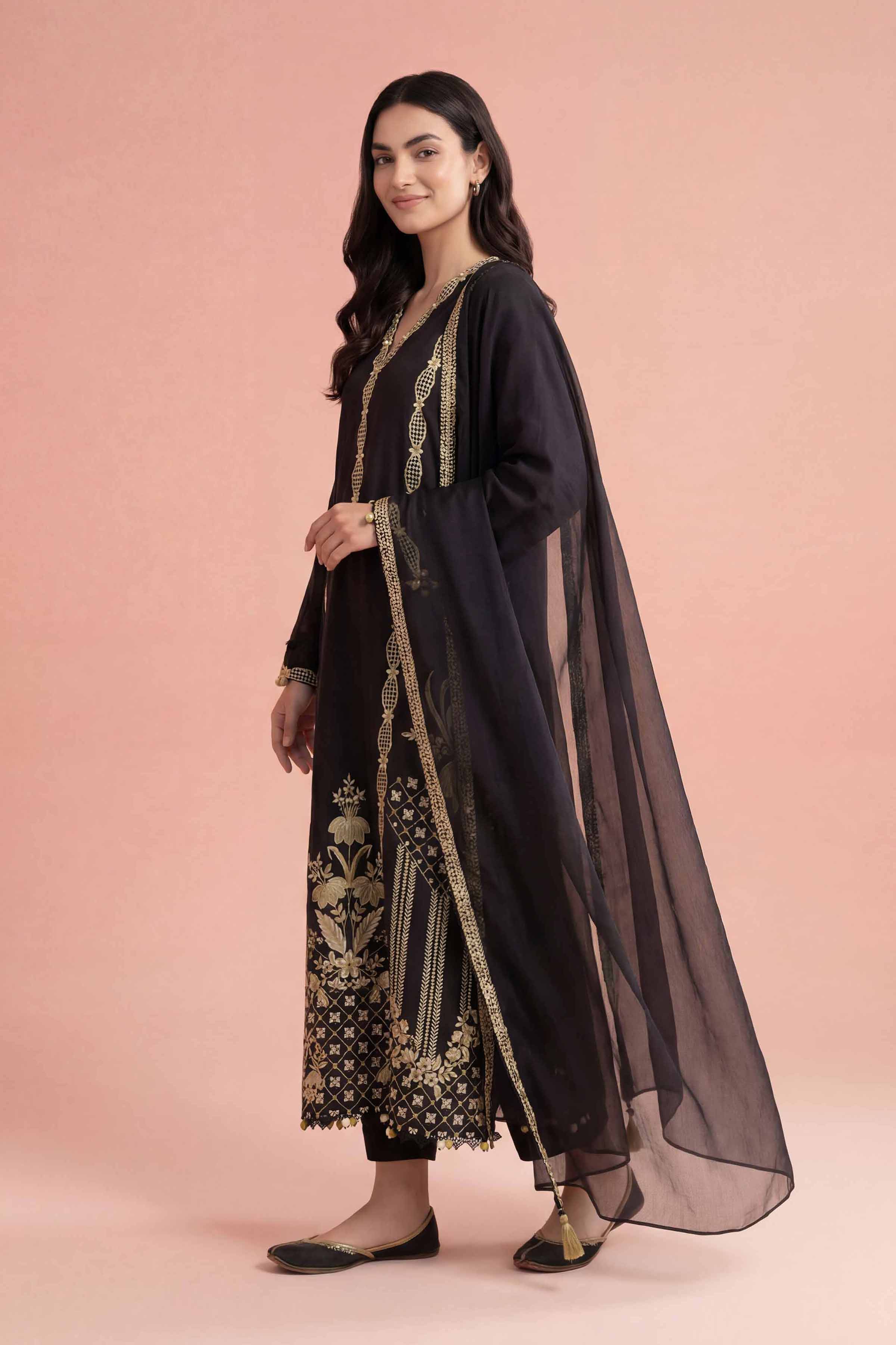 3 Piece - Embroidered Suit - PE26-294 - Image 2