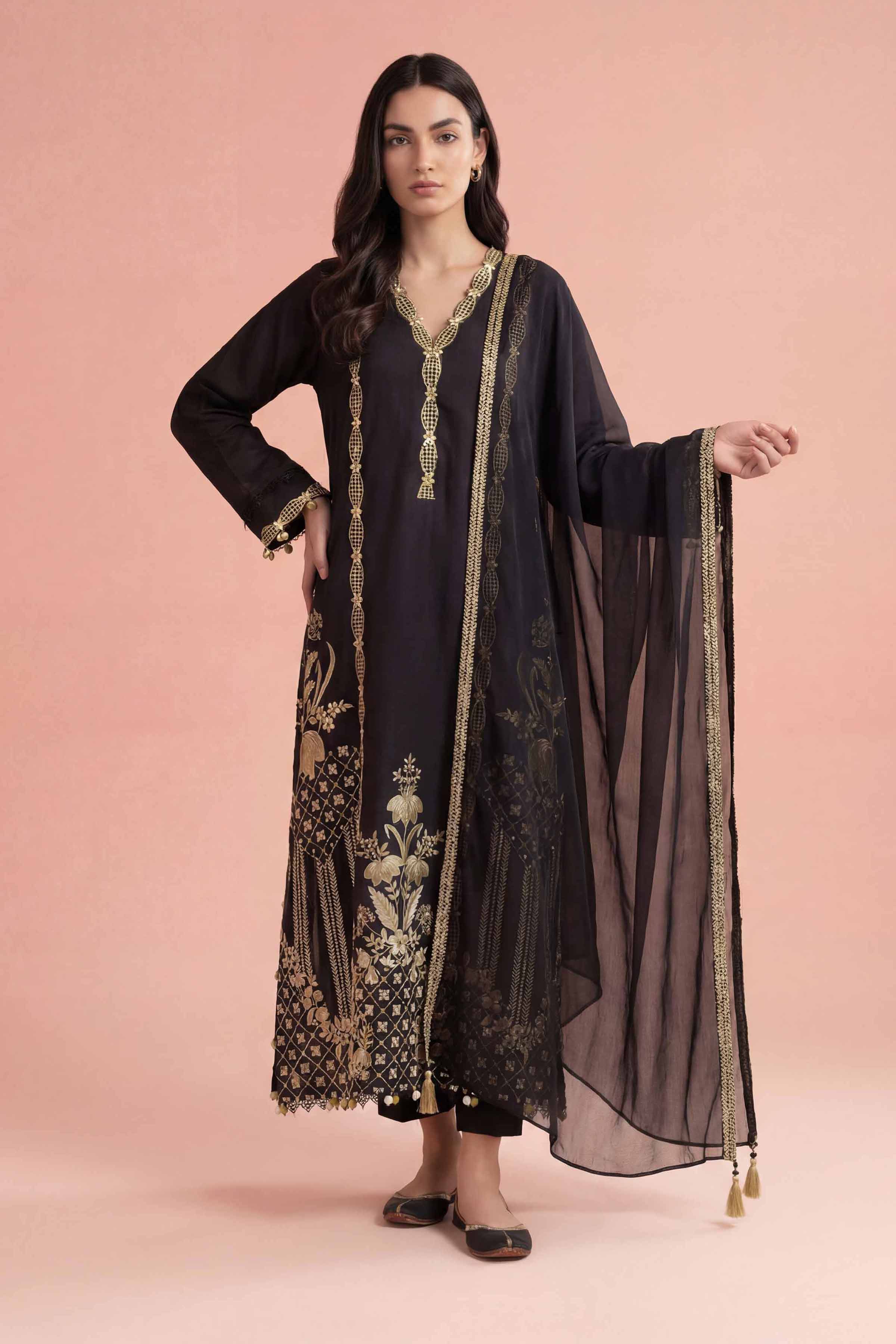 3 Piece - Embroidered Suit - PE26-294 - Image 4
