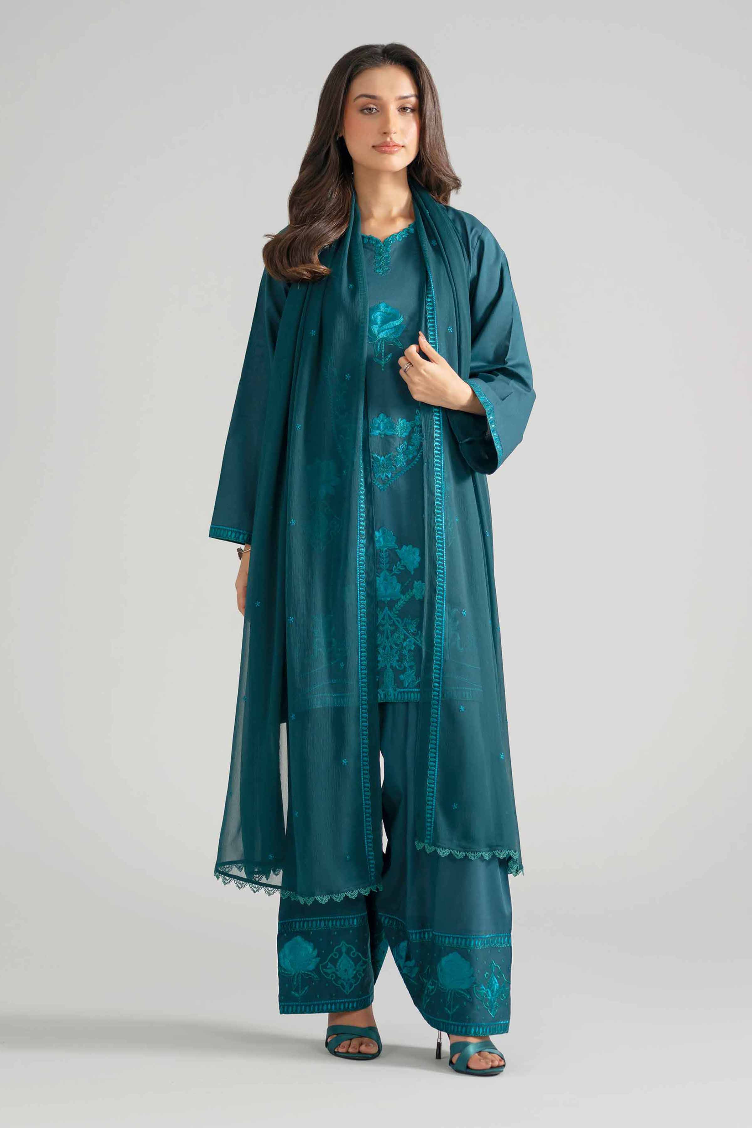 3 Piece - Embroidered Suit - PE26-301
