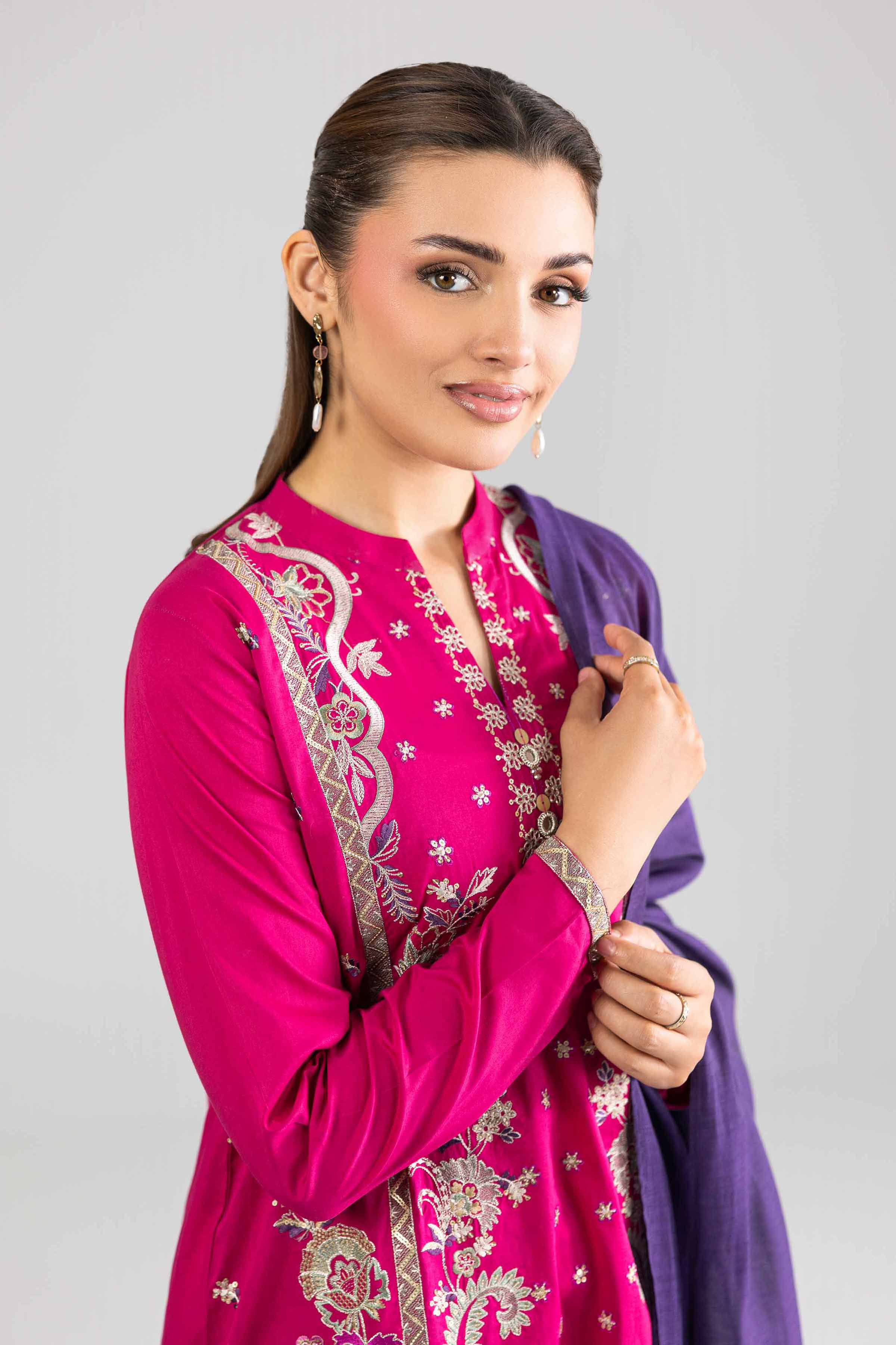 3 Piece - Embroidered Suit - PE26-308 - Image 5
