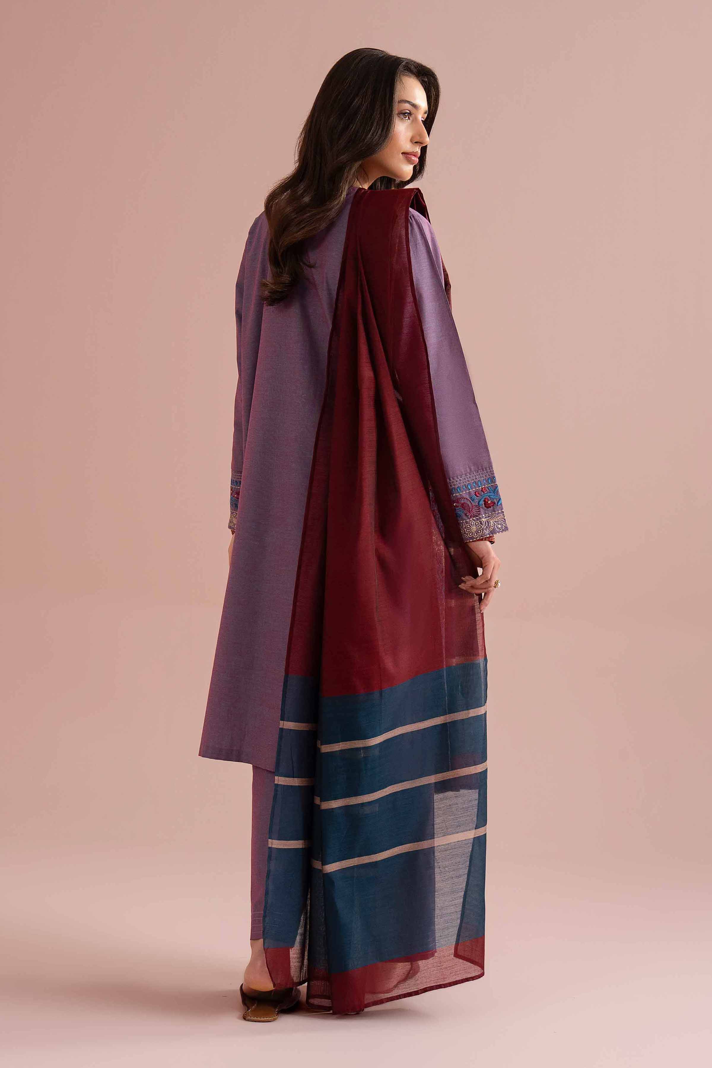 3 Piece - Embroidered Suit - PE26-309 - Image 3