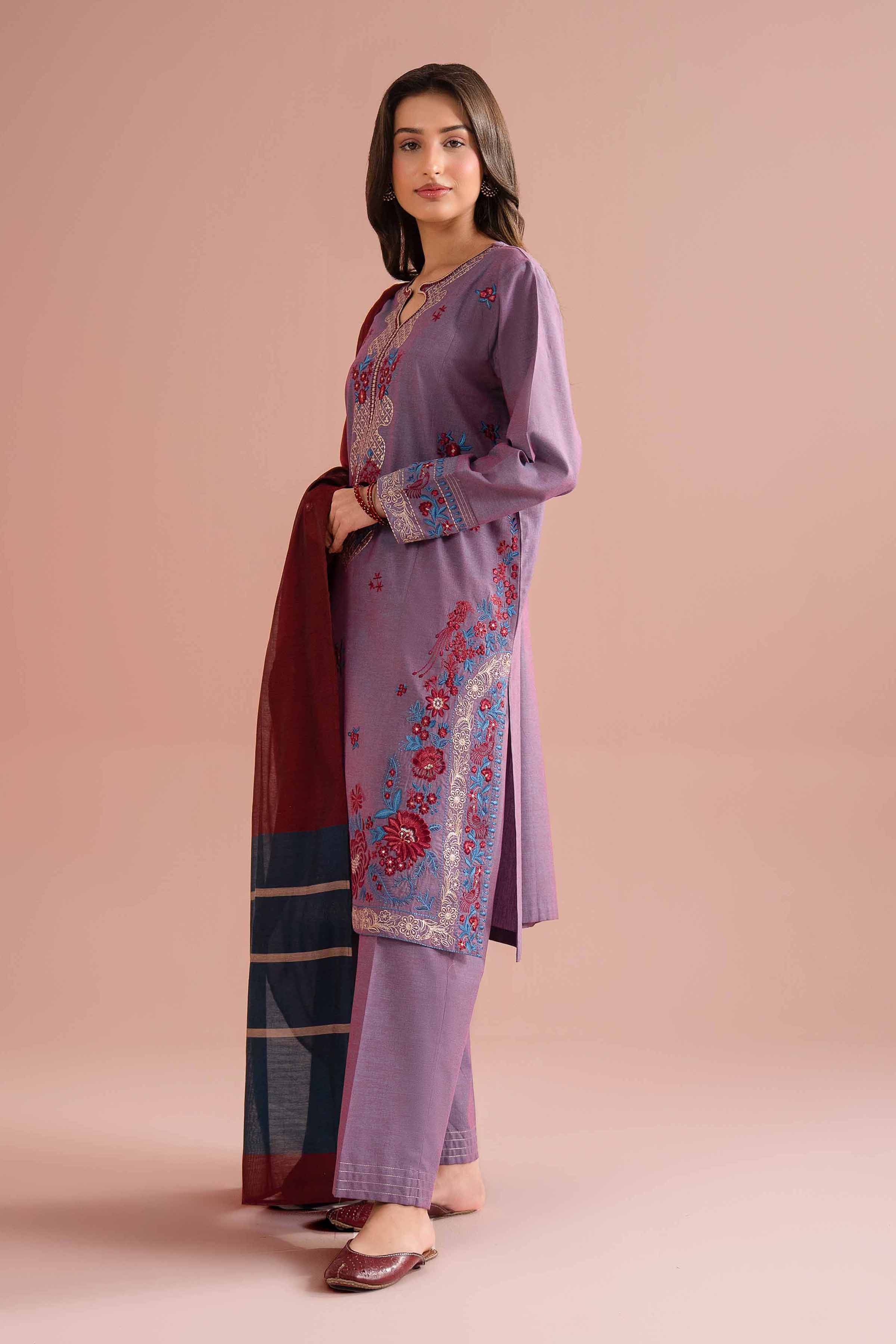 3 Piece - Embroidered Suit - PE26-309 - Image 4