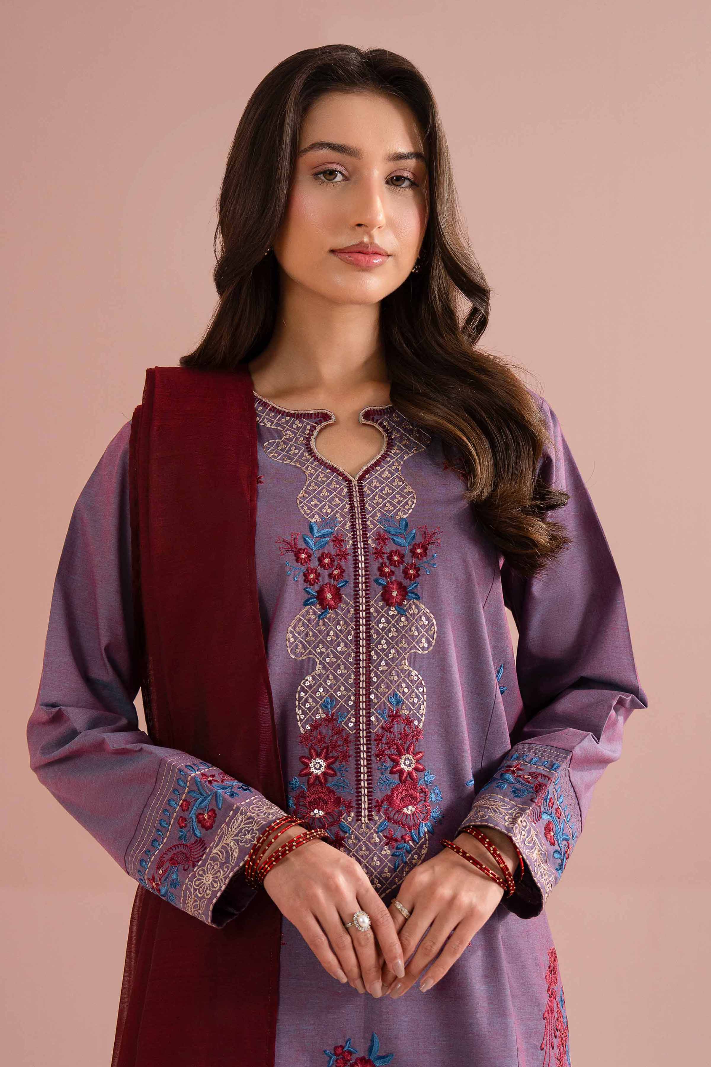 3 Piece - Embroidered Suit - PE26-309 - Image 6