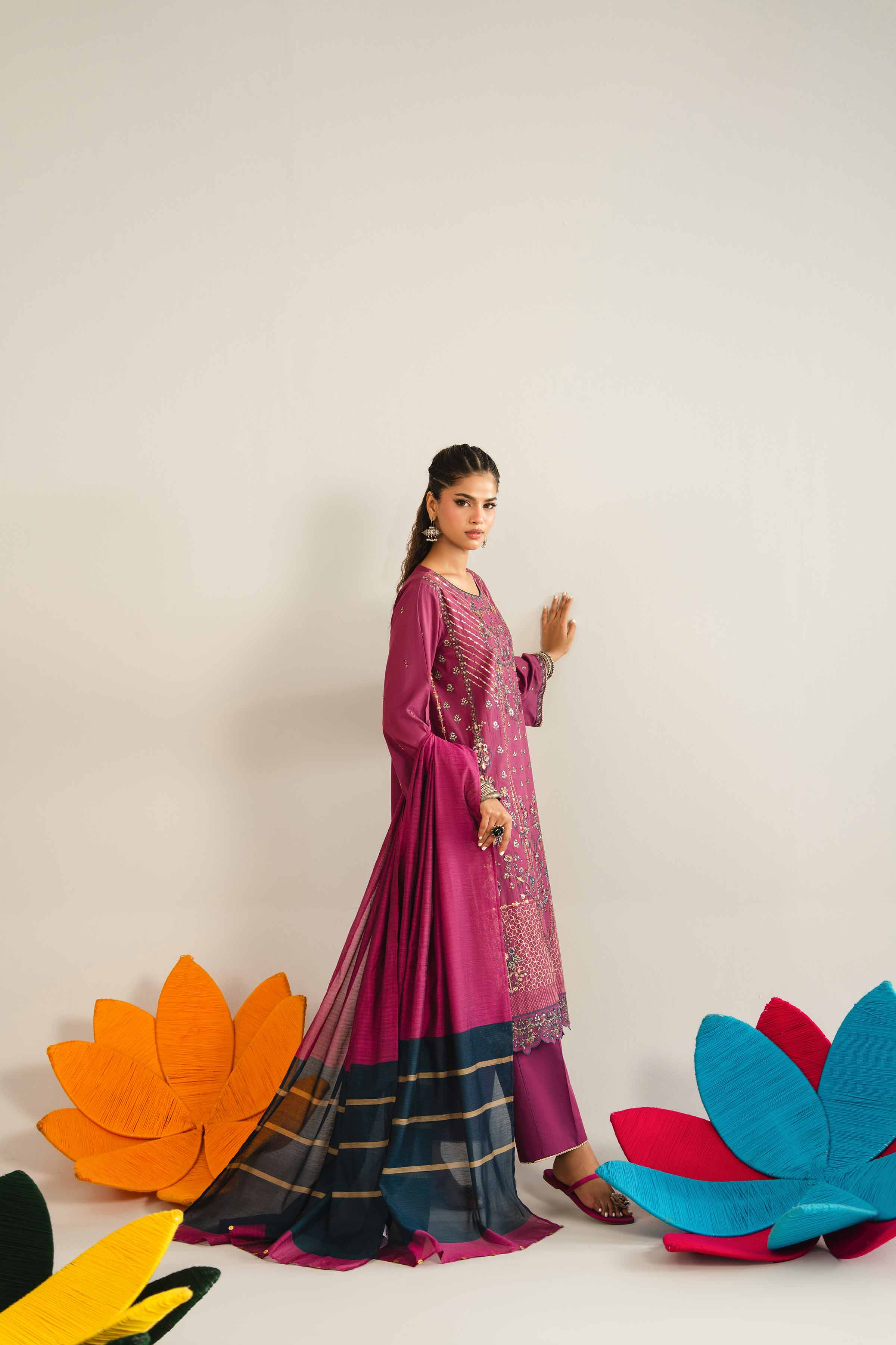 3 Piece - Embroidered Suit - PE26-311 - Image 4