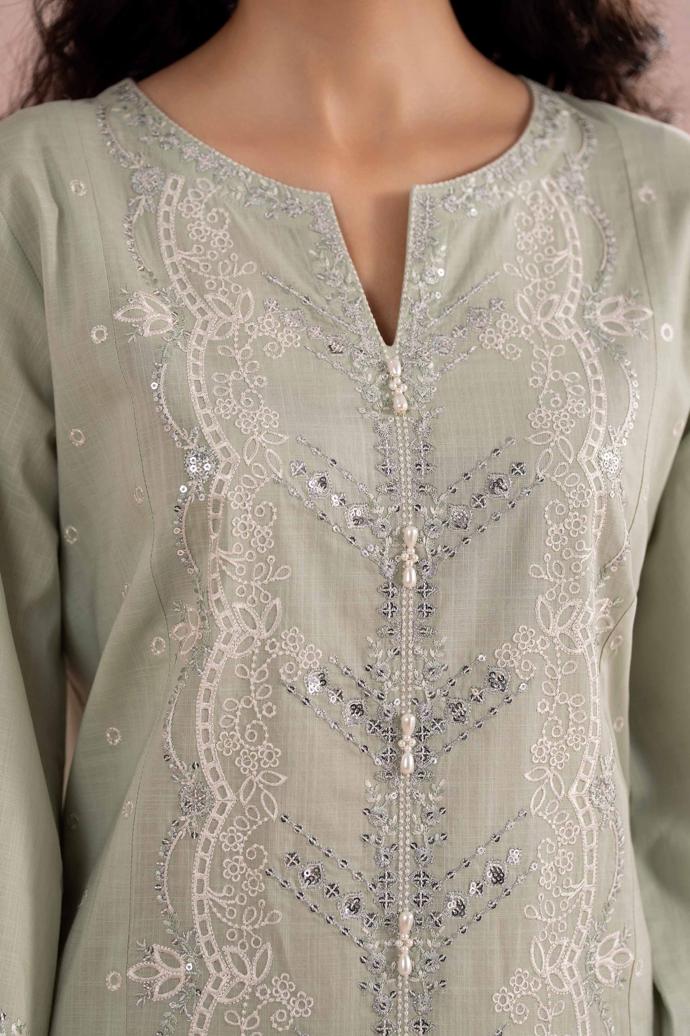 3 Piece - Embroidered Suit - PE26-316 - Image 10