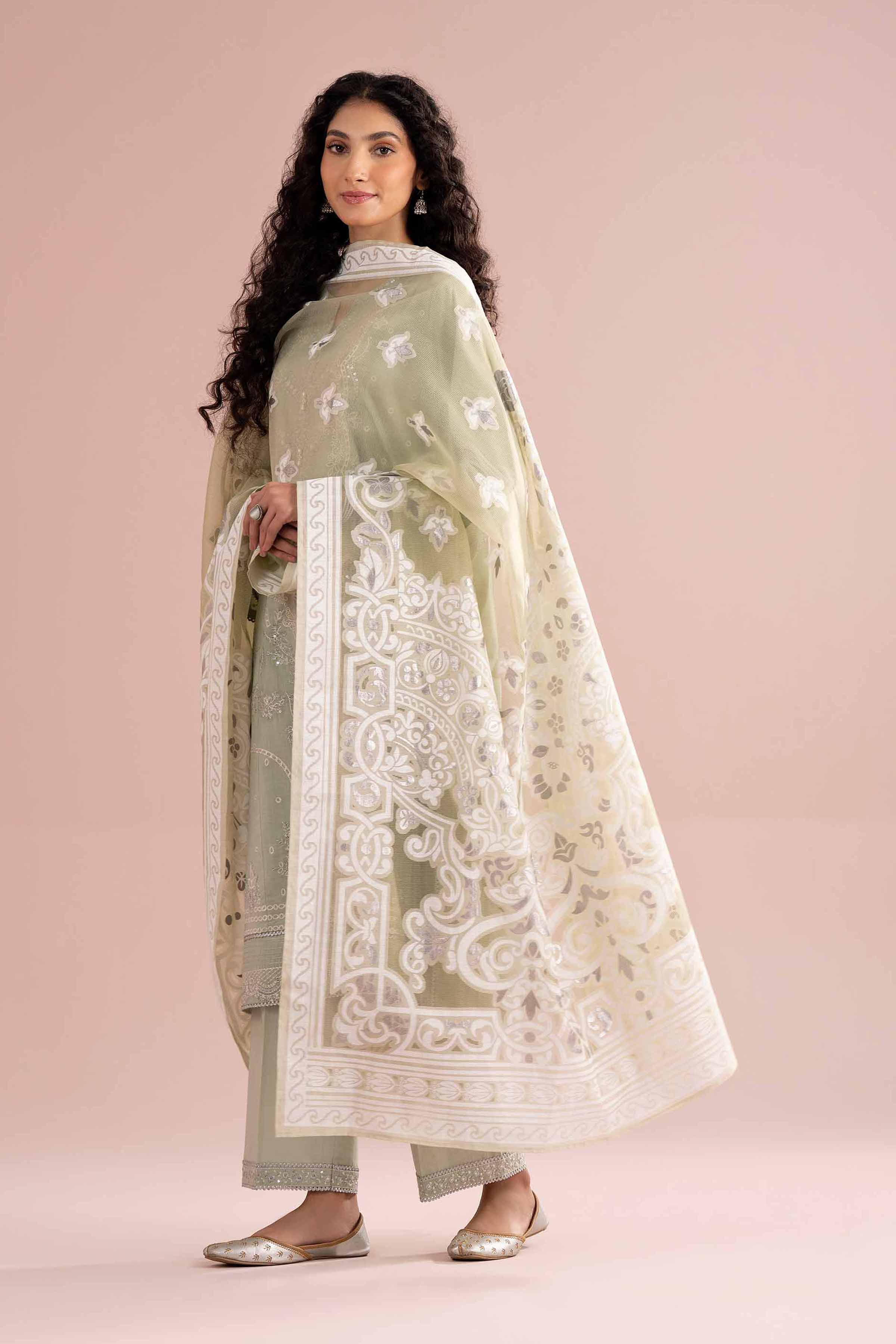 3 Piece - Embroidered Suit - PE26-316 - Image 4