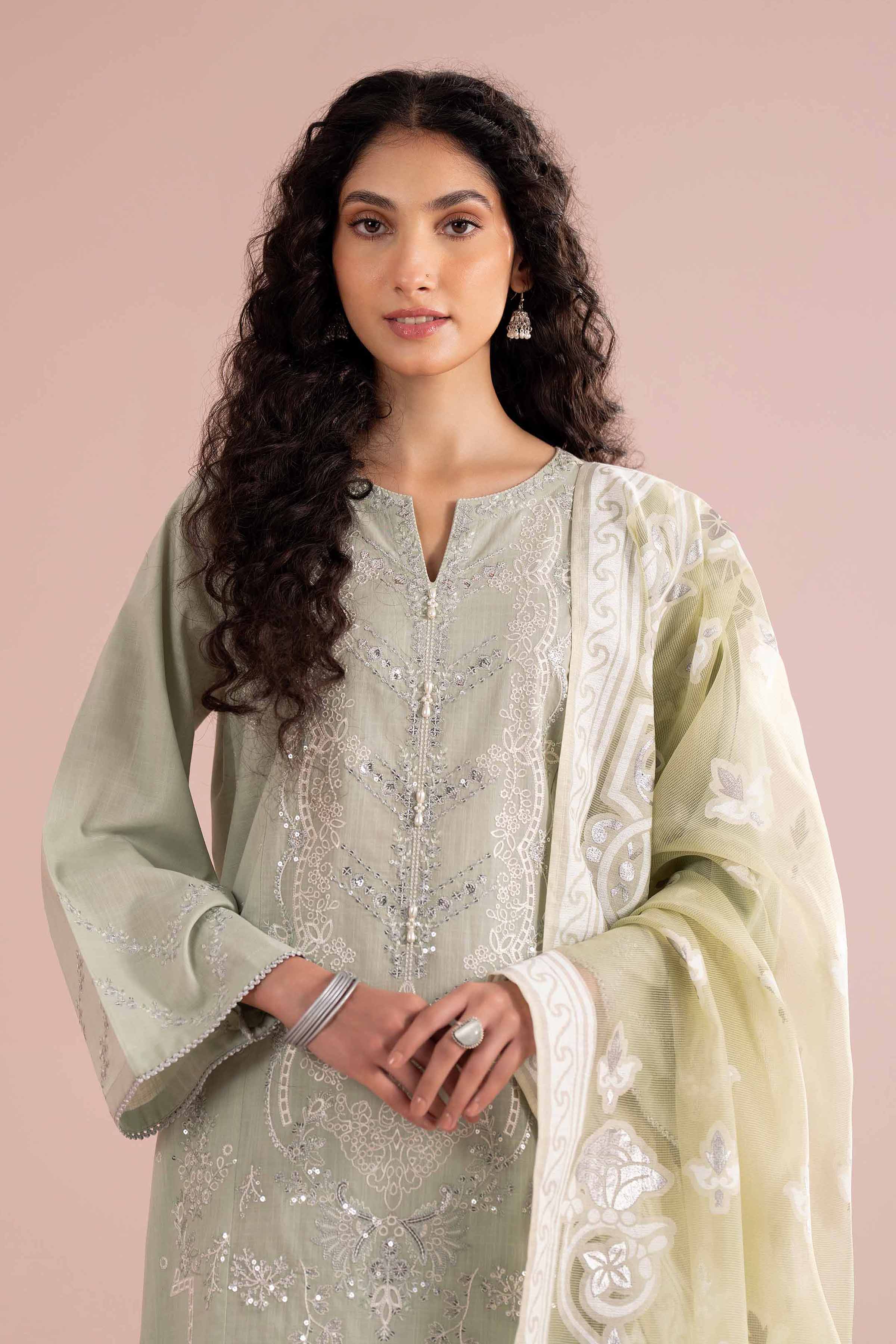 3 Piece - Embroidered Suit - PE26-316 - Image 6