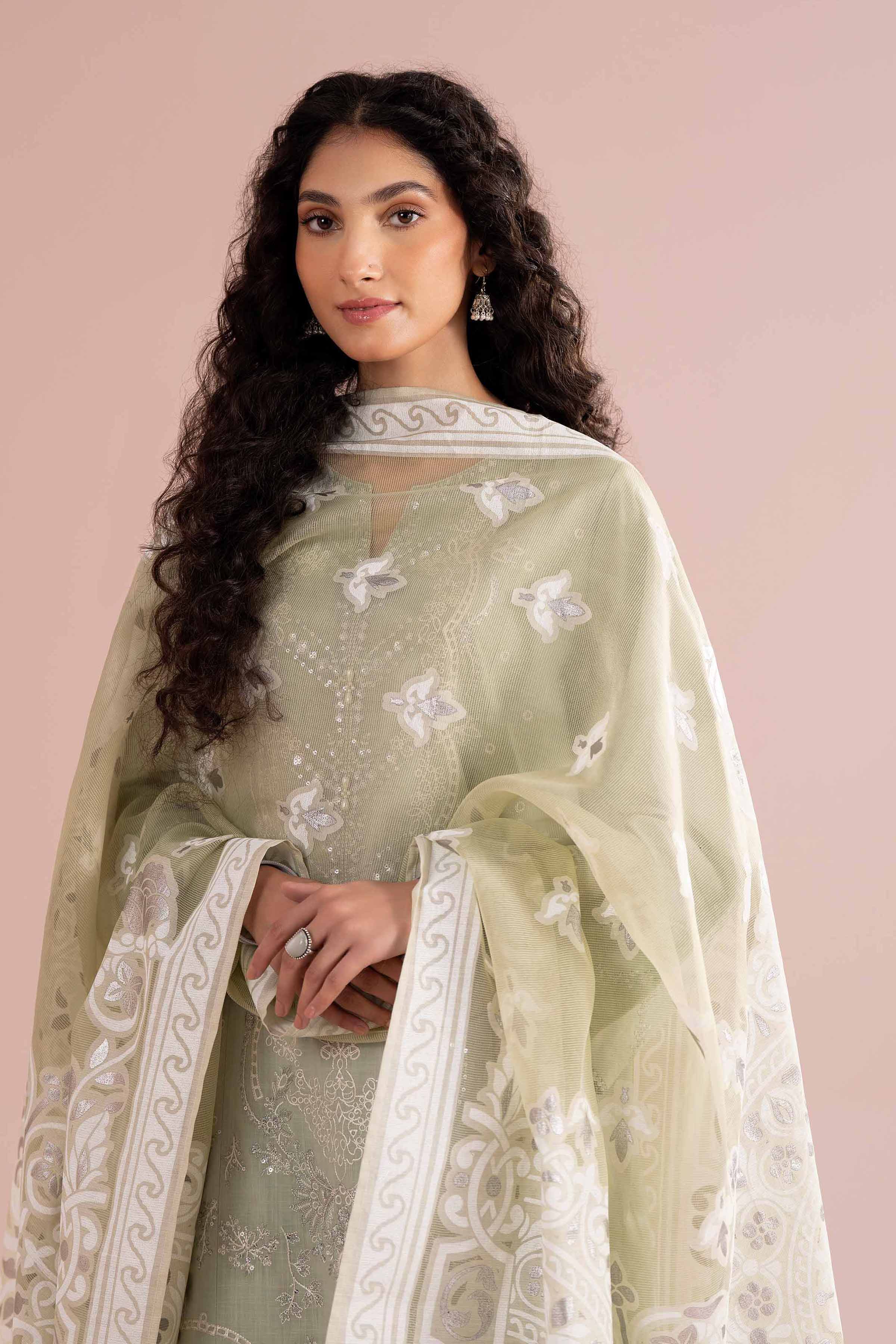 3 Piece - Embroidered Suit - PE26-316 - Image 7