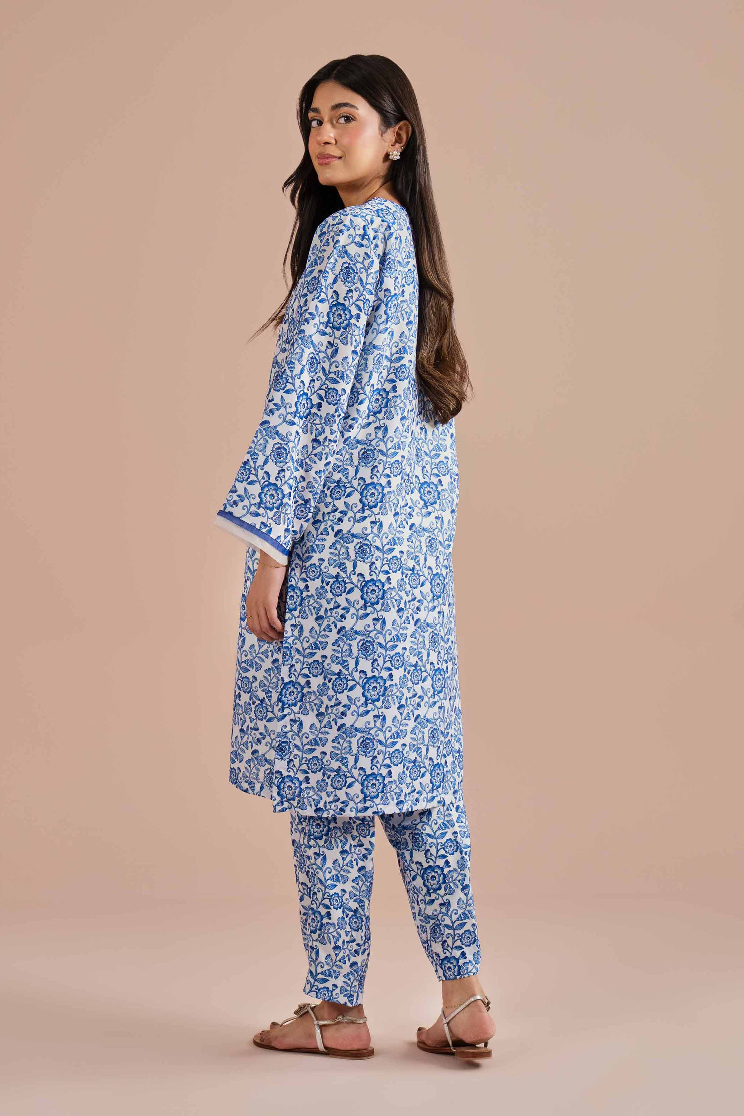 2 Piece - Printed Embroidered Suit - PE26-32 - Image 3