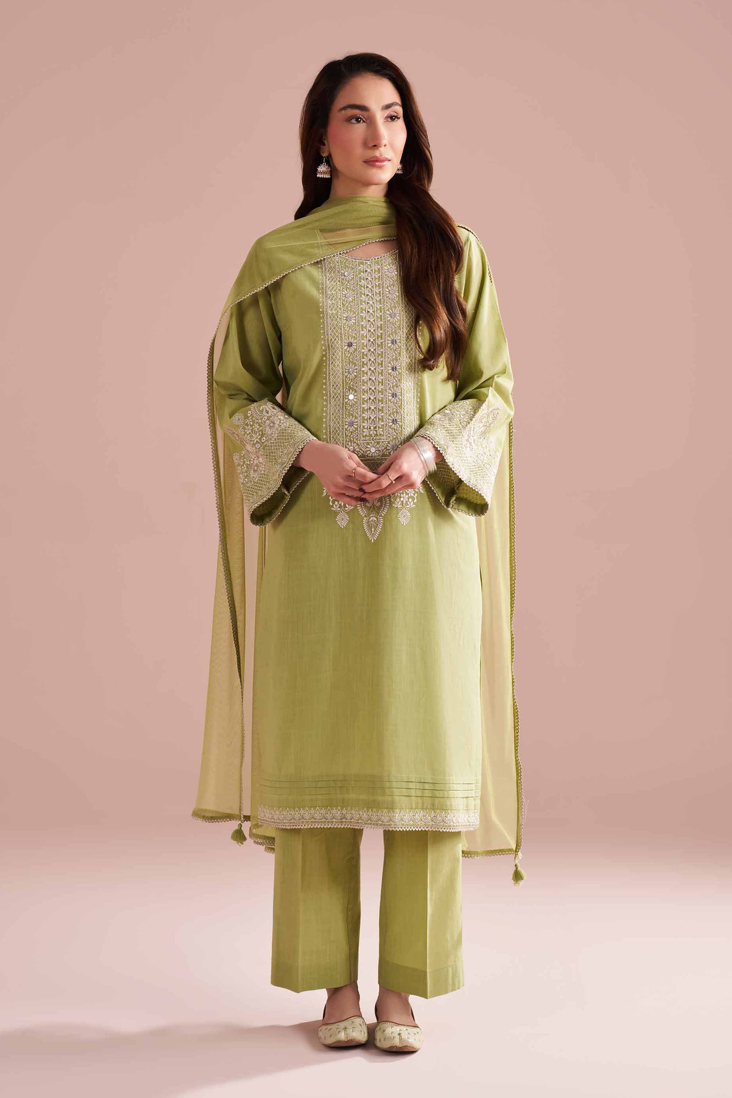 3 Piece - Embroidered Suit - PE26-323