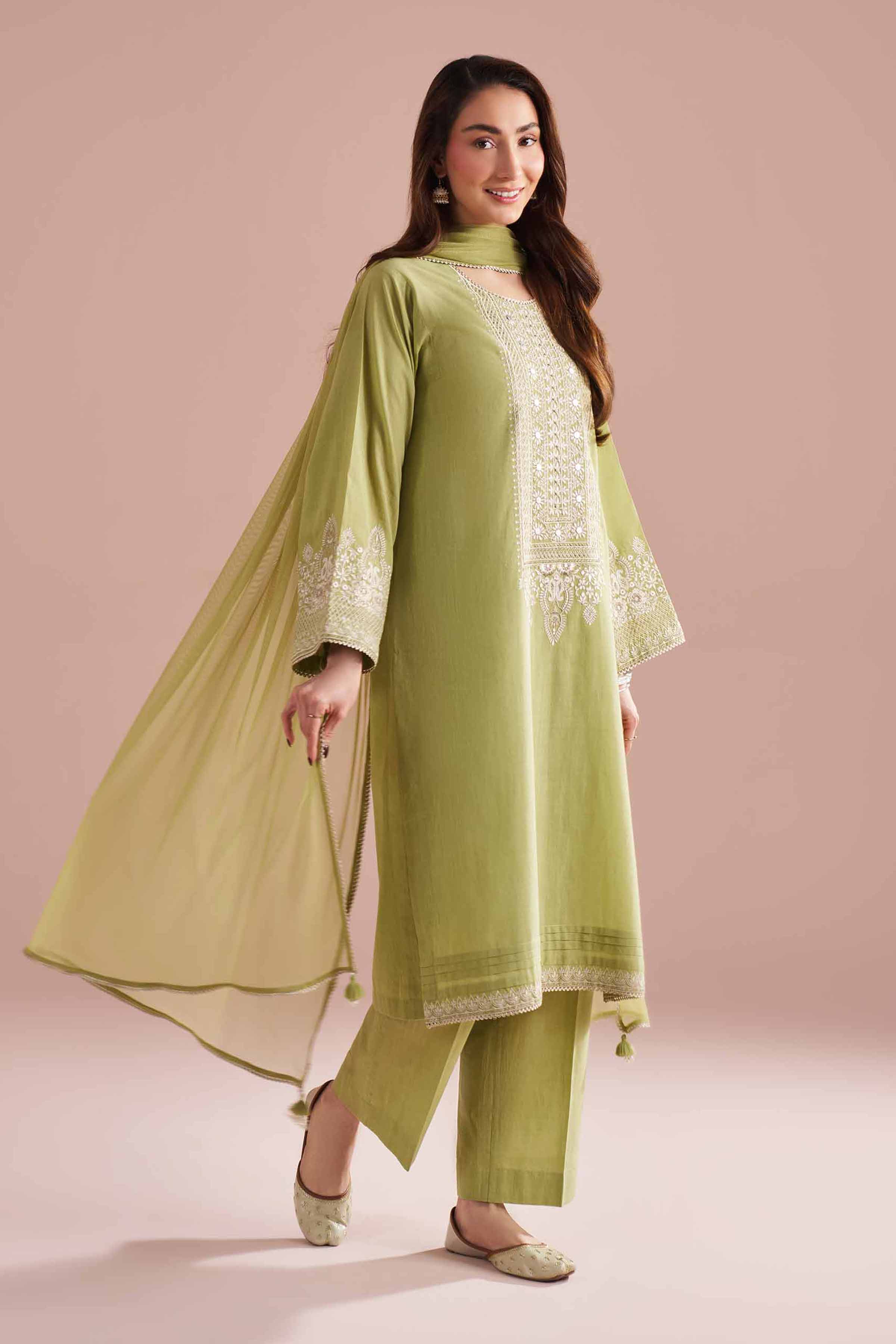 3 Piece - Embroidered Suit - PE26-323 - Image 2