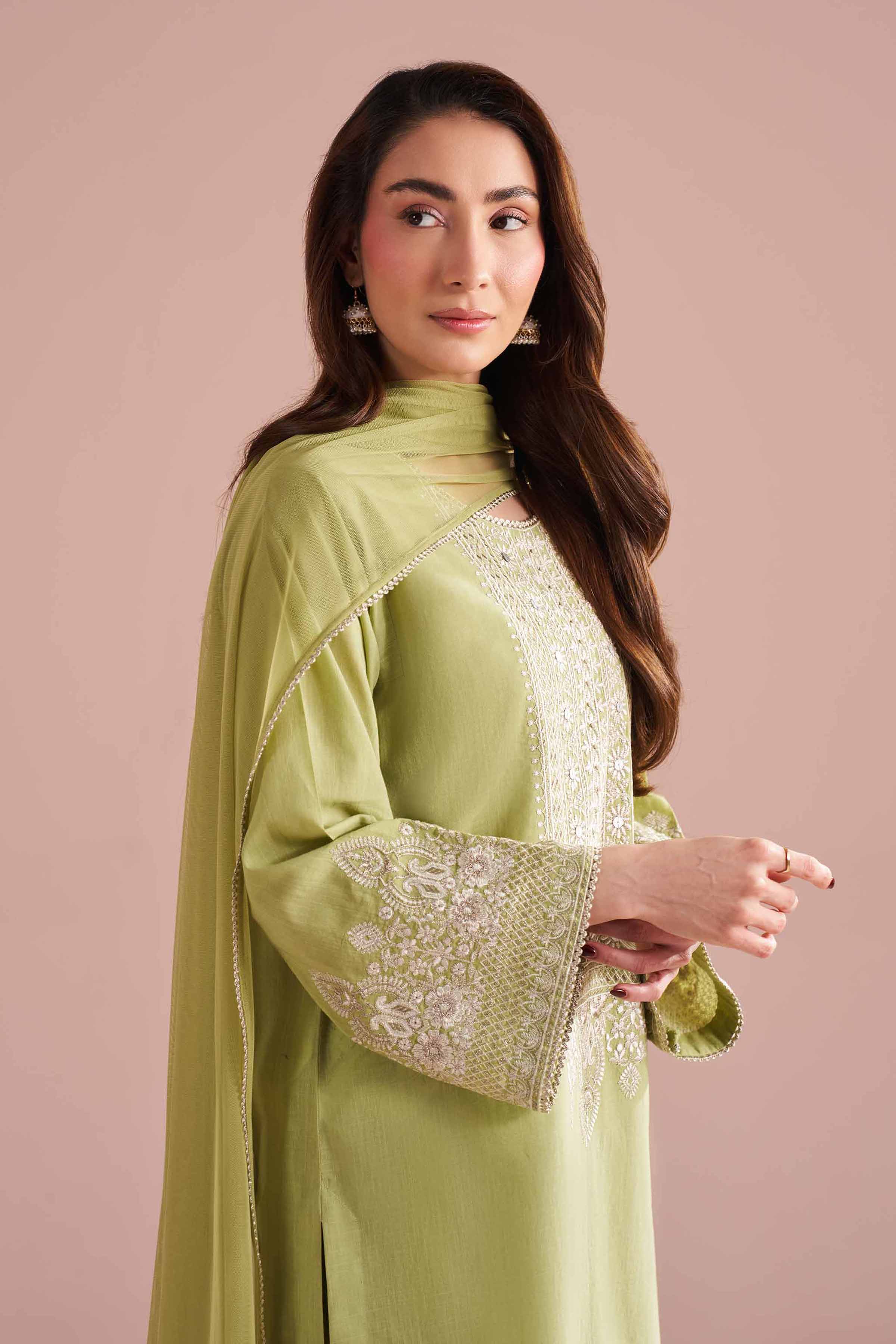 3 Piece - Embroidered Suit - PE26-323 - Image 6