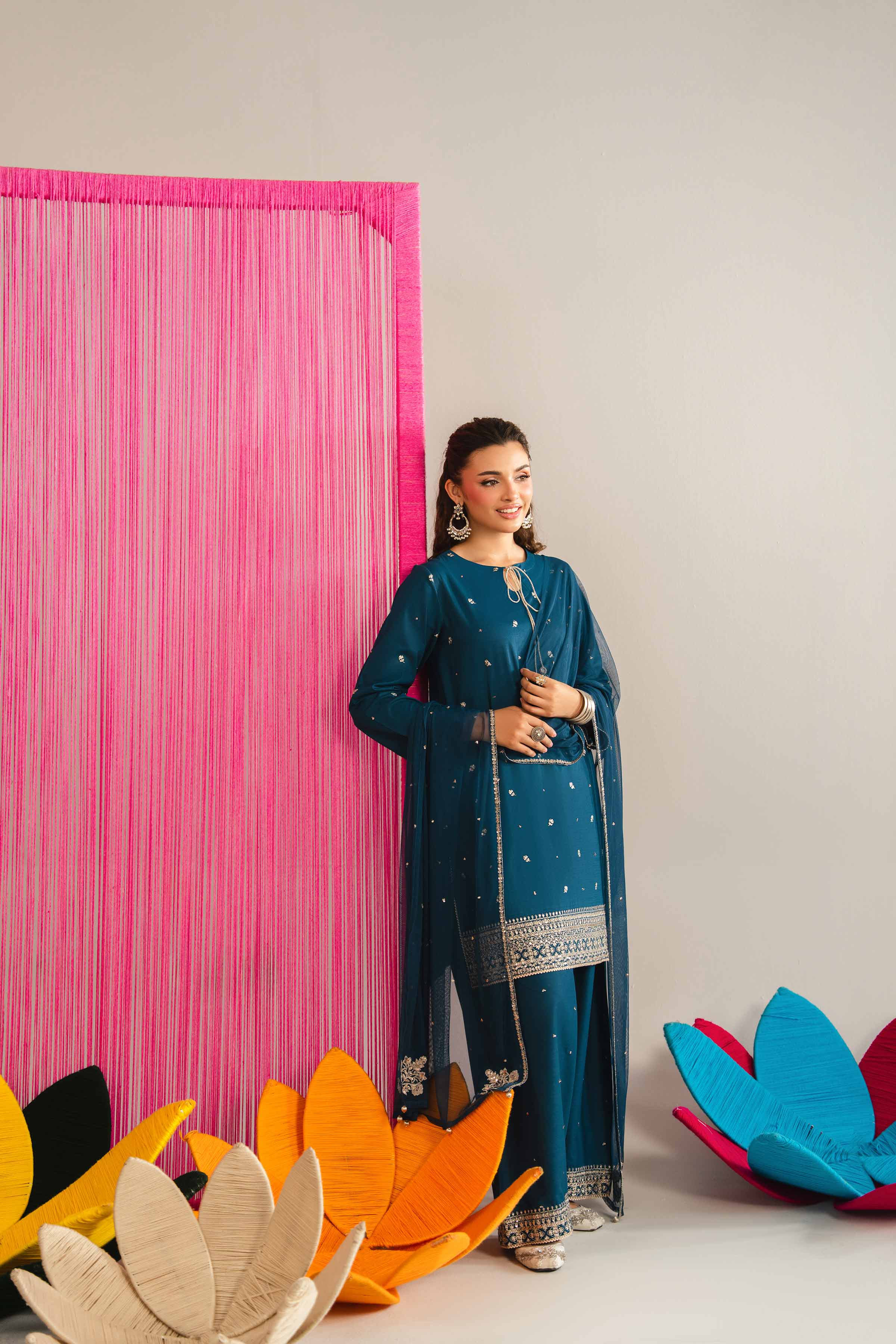 3 Piece - Embroidered Suit - PE26-327 - Image 5