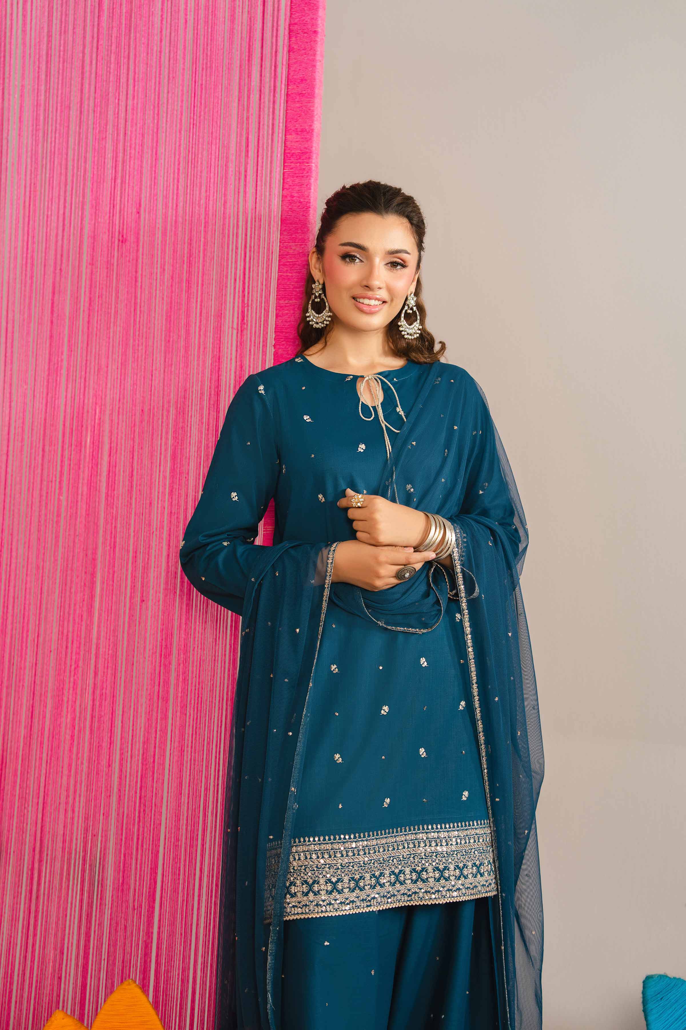 3 Piece - Embroidered Suit - PE26-327 - Image 9
