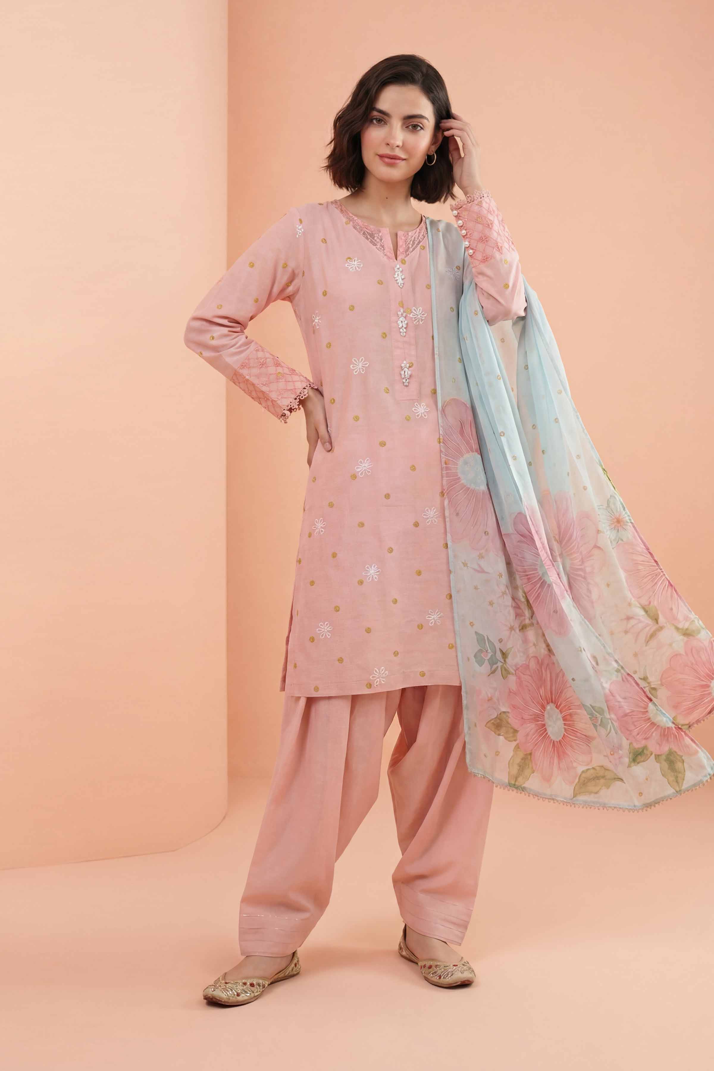 3 Piece - Embroidered Suit - PE26-338