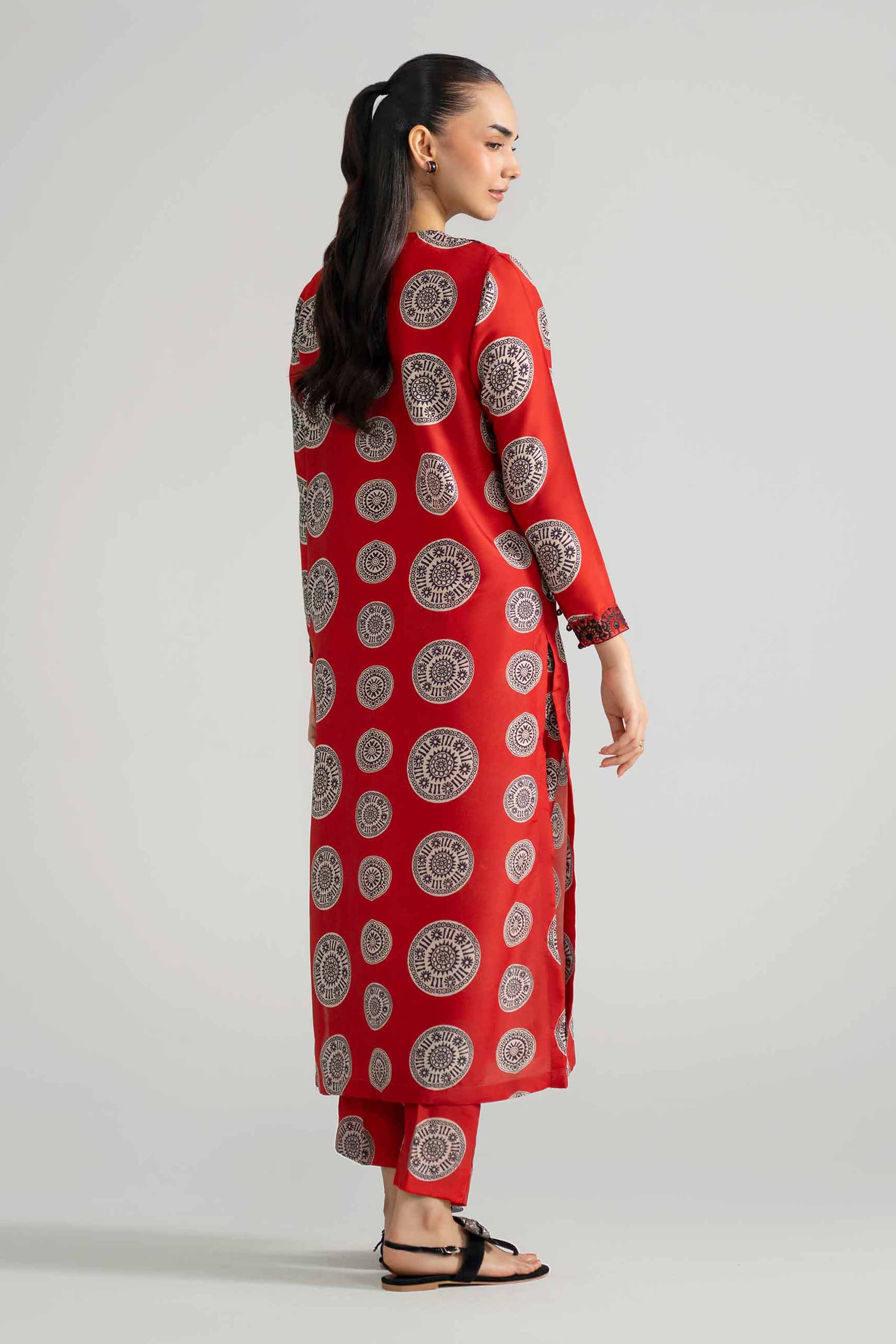 2 Piece - Printed Embroidered Suit - PE26-349 - Image 3