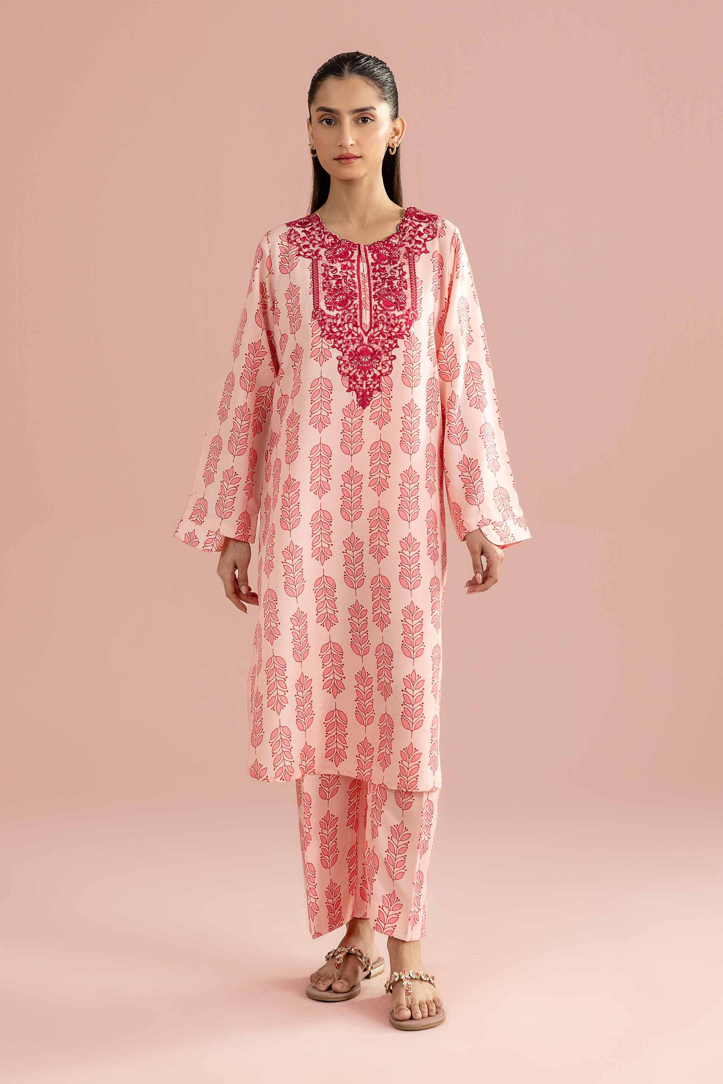 2 Piece - Printed Embroidered Suit - PE26-351 - Image 3