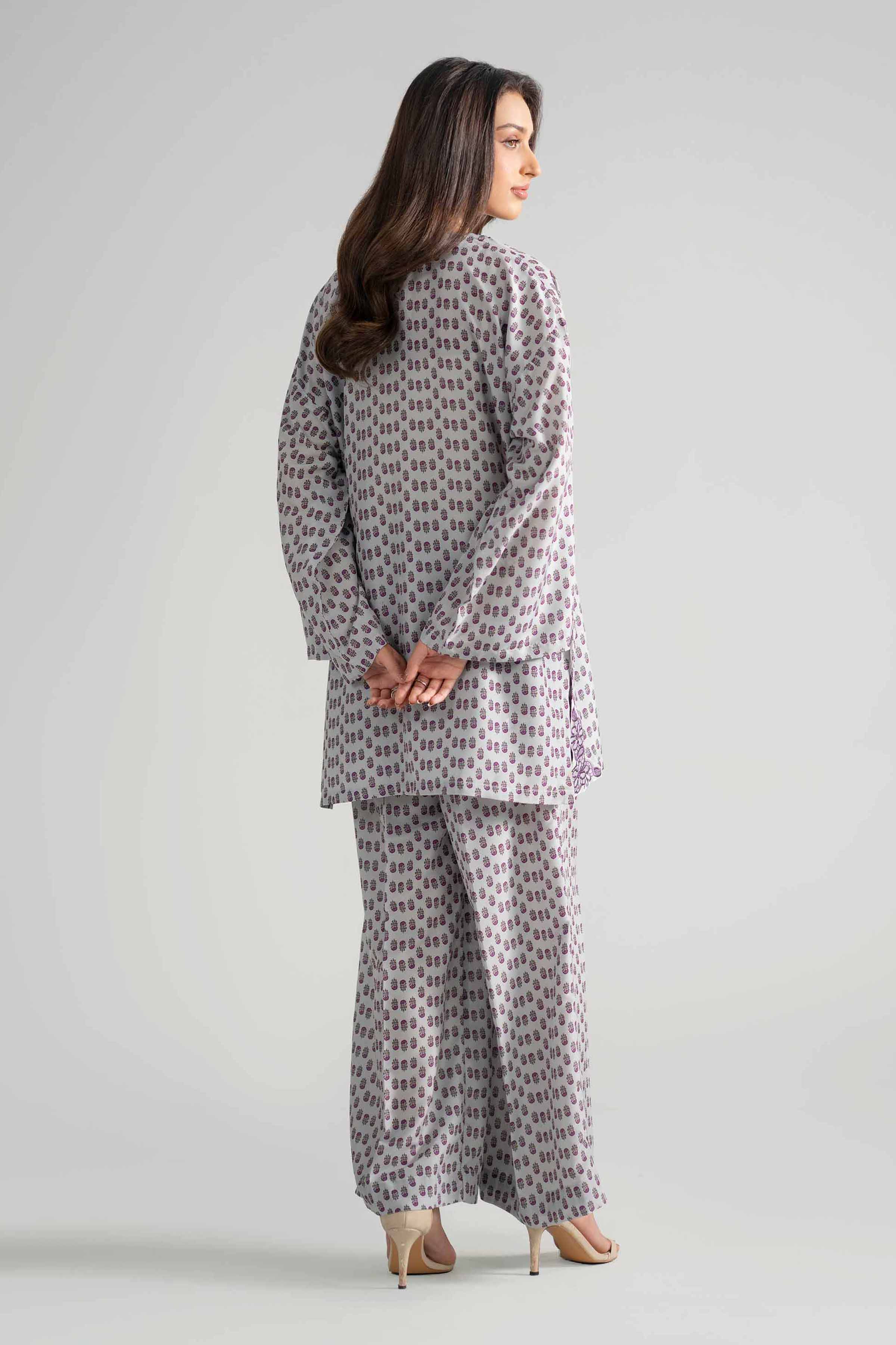 2 Piece - Printed Embroidered Suit - PE26-353 - Image 4