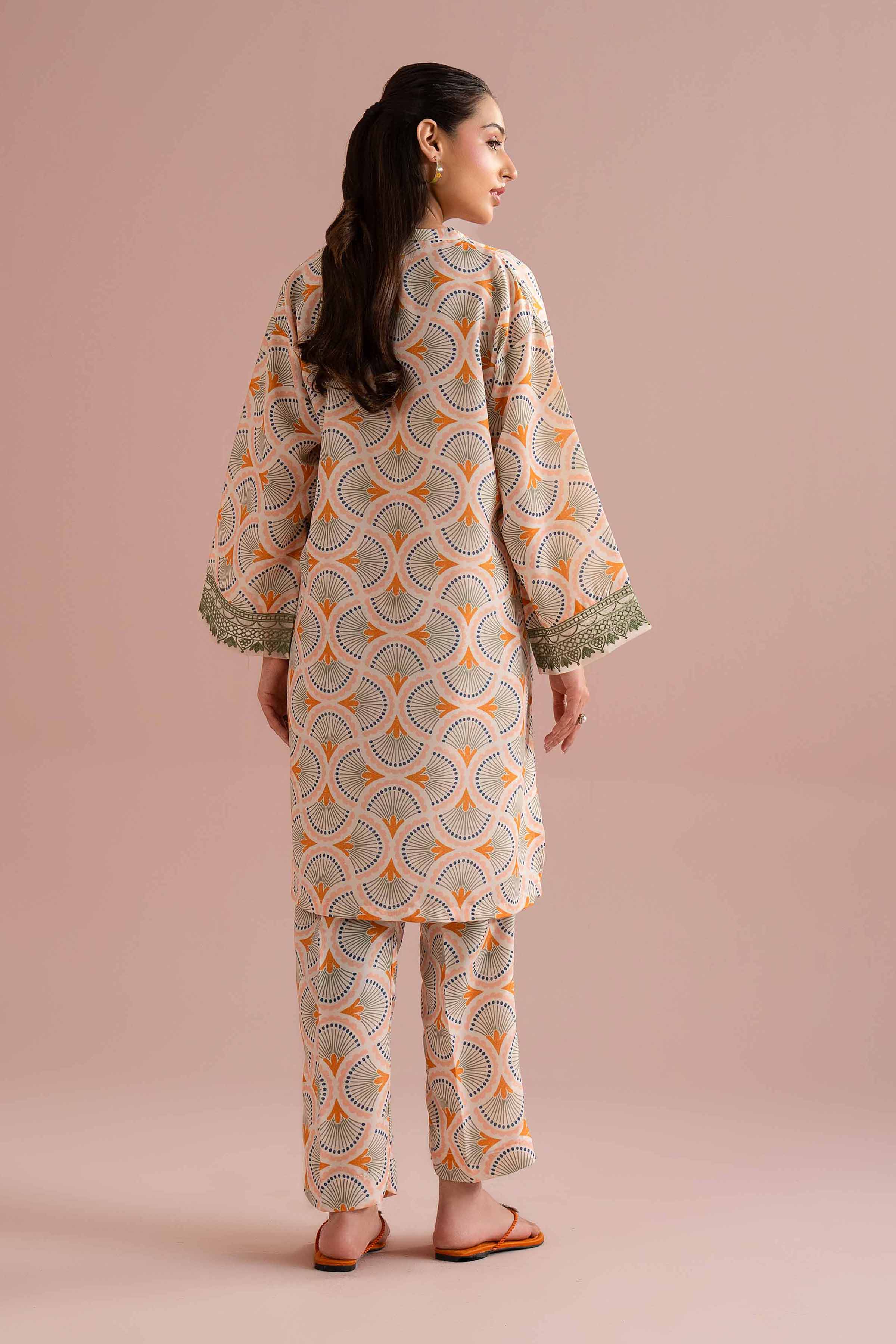 2 Piece - Printed Embroidered Suit - PE26-354 - Image 4