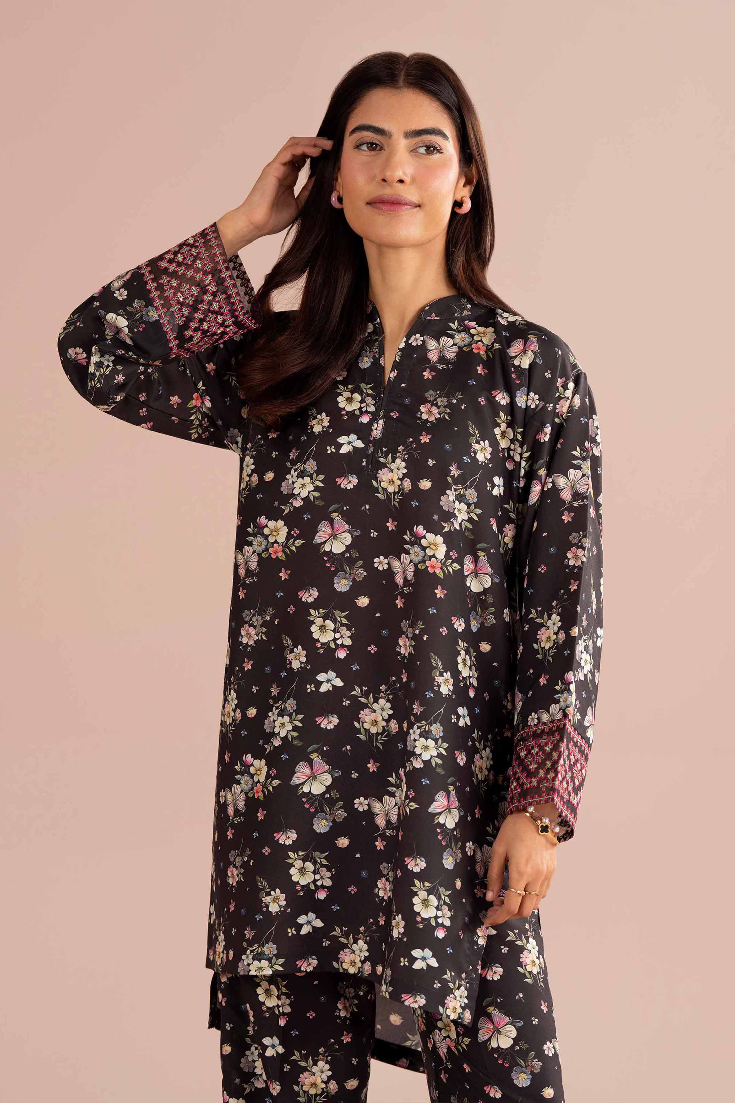 2 Piece - Printed Embroidered Suit - PE26-414