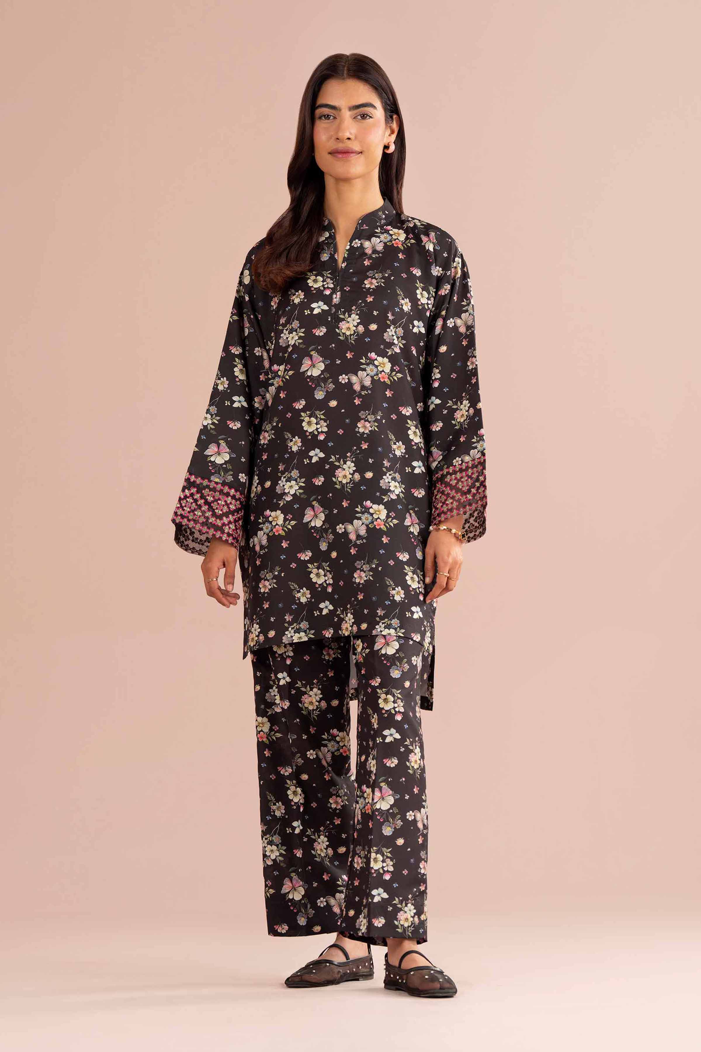 2 Piece - Printed Embroidered Suit - PE26-414 - Image 3