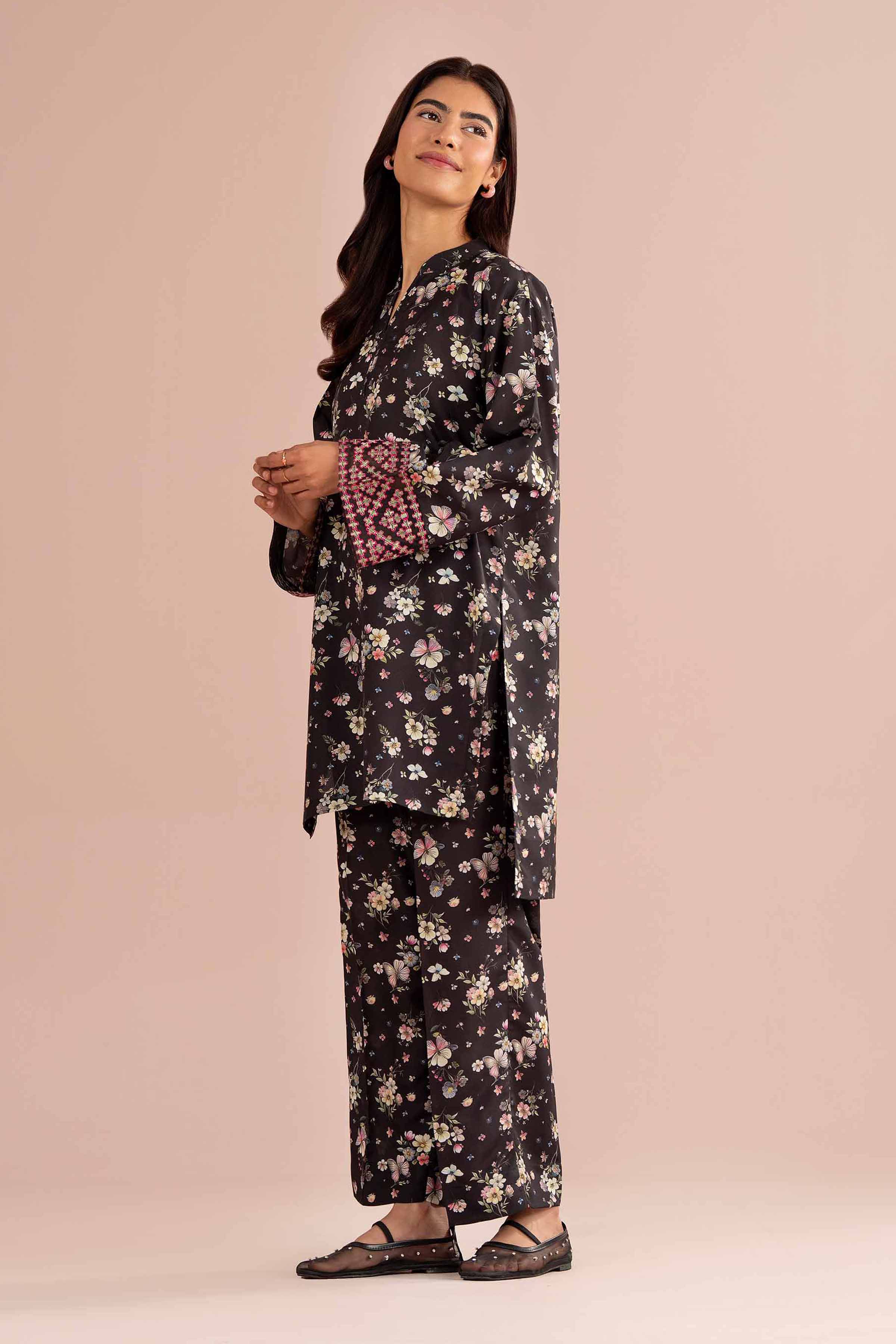 2 Piece - Printed Embroidered Suit - PE26-414 - Image 5