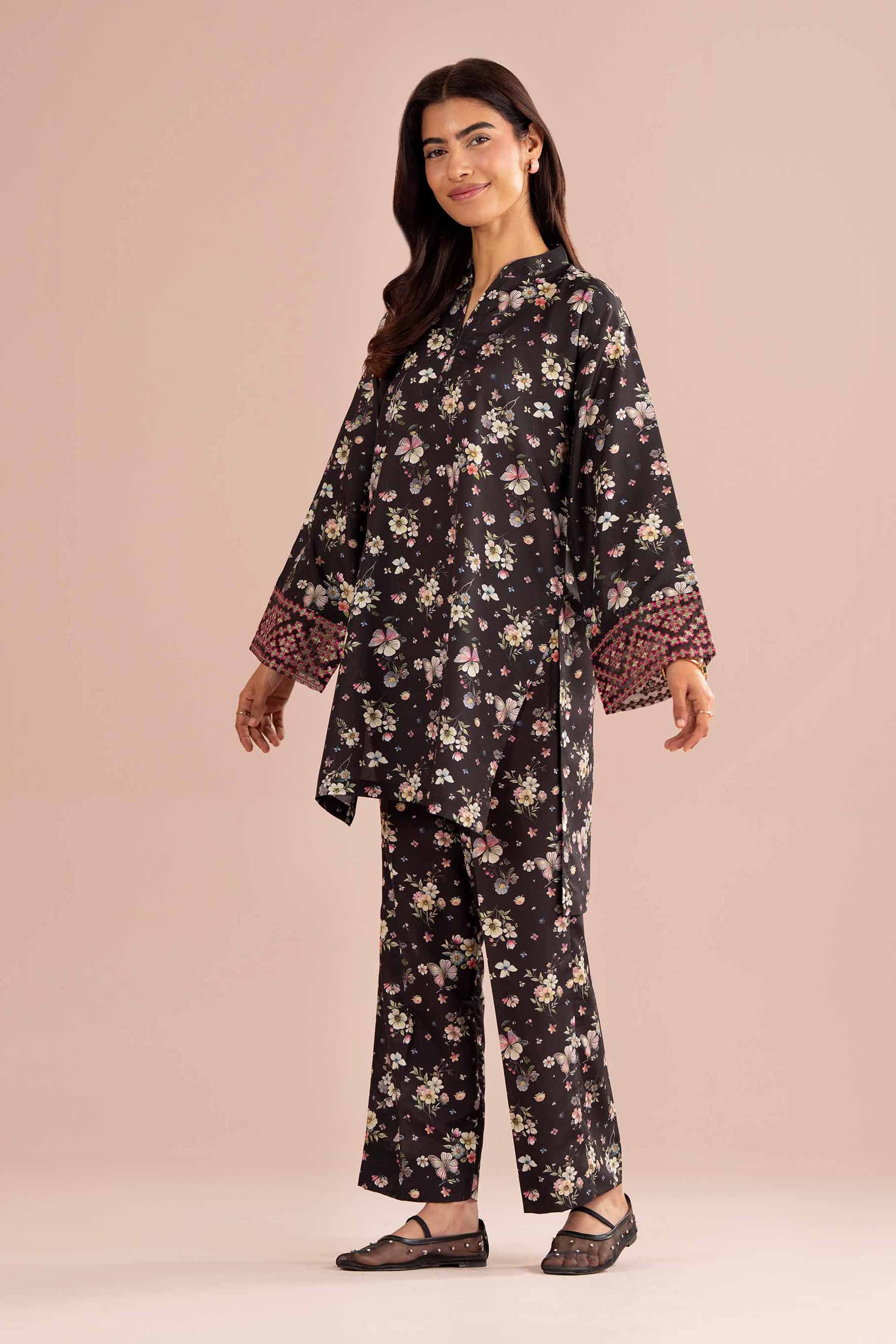 2 Piece - Printed Embroidered Suit - PE26-414 - Image 6