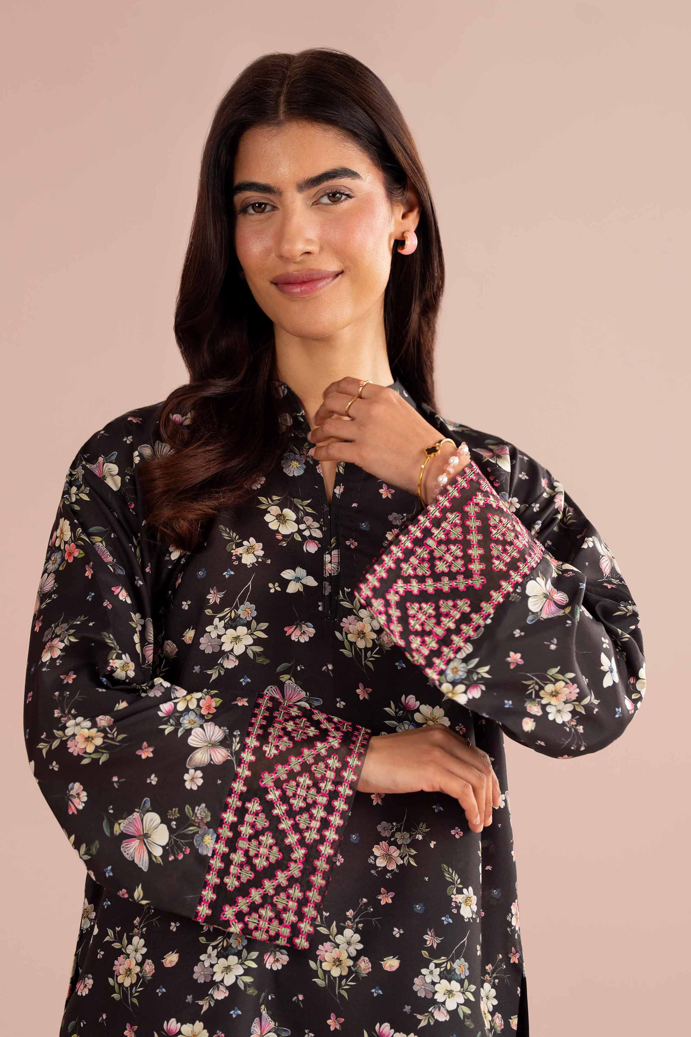 2 Piece - Printed Embroidered Suit - PE26-414 - Image 9