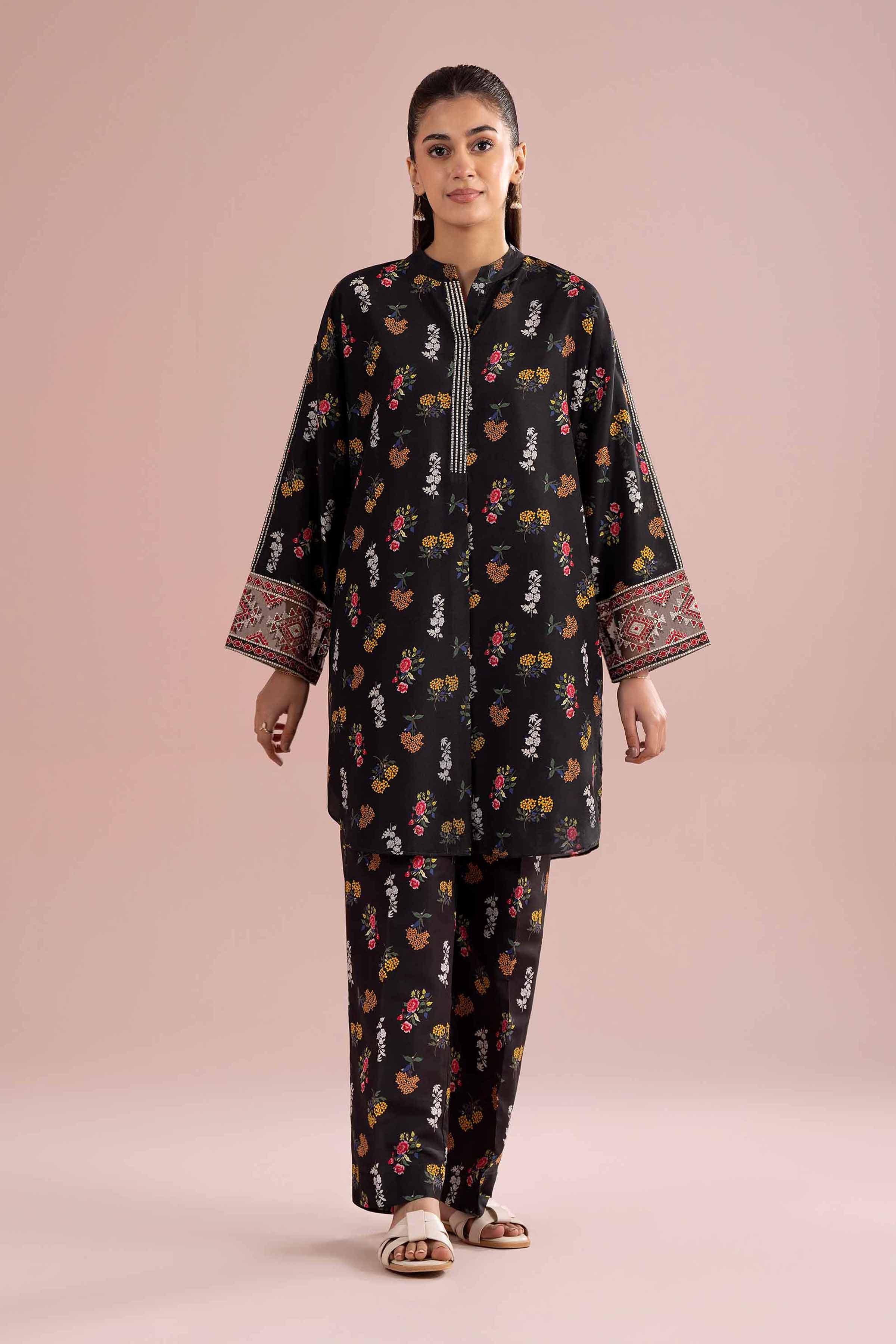 2 Piece - Printed Embroidered Suit - PE26-417 - Image 6
