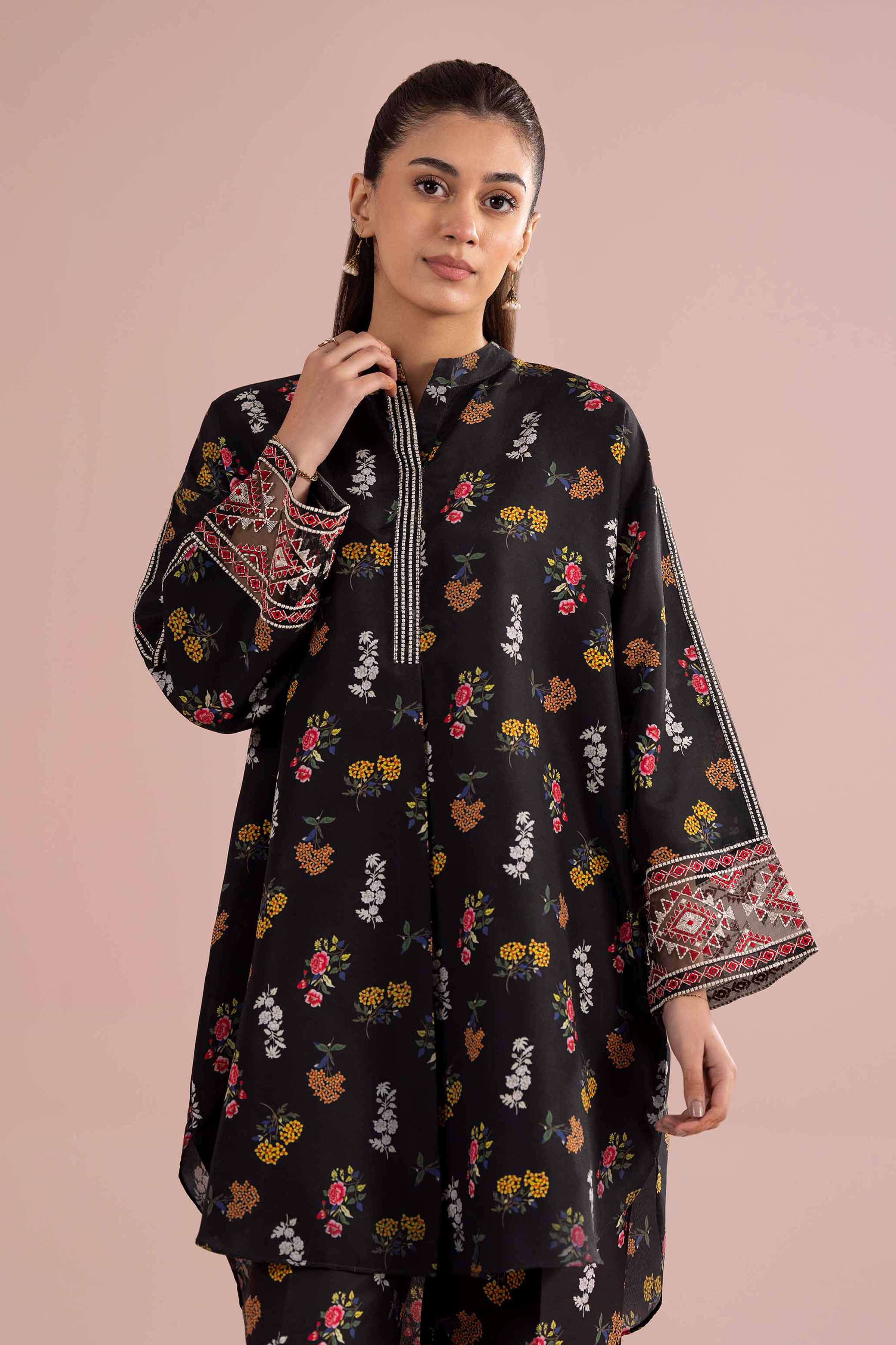 2 Piece - Printed Embroidered Suit - PE26-417 - Image 7