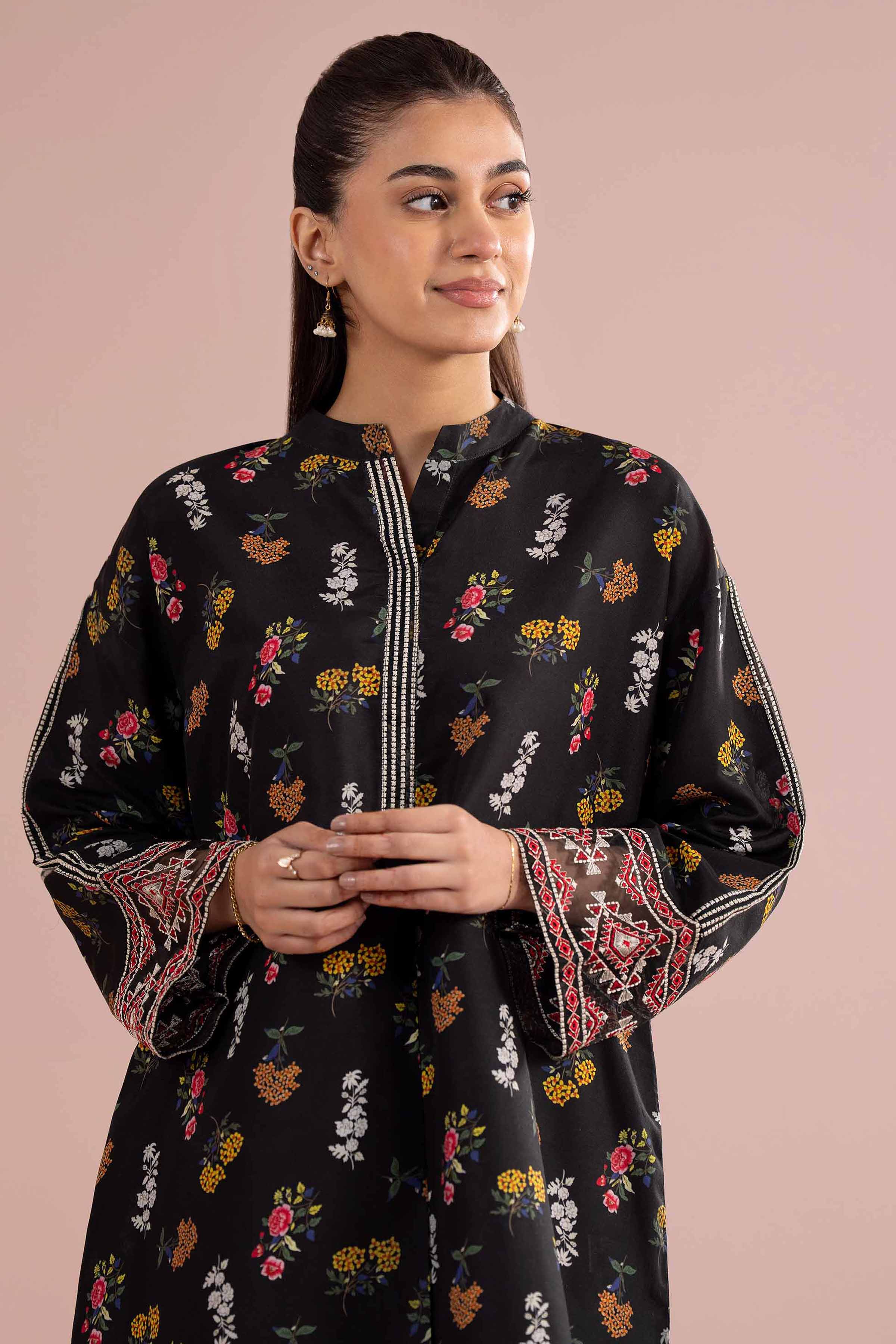 2 Piece - Printed Embroidered Suit - PE26-417 - Image 8