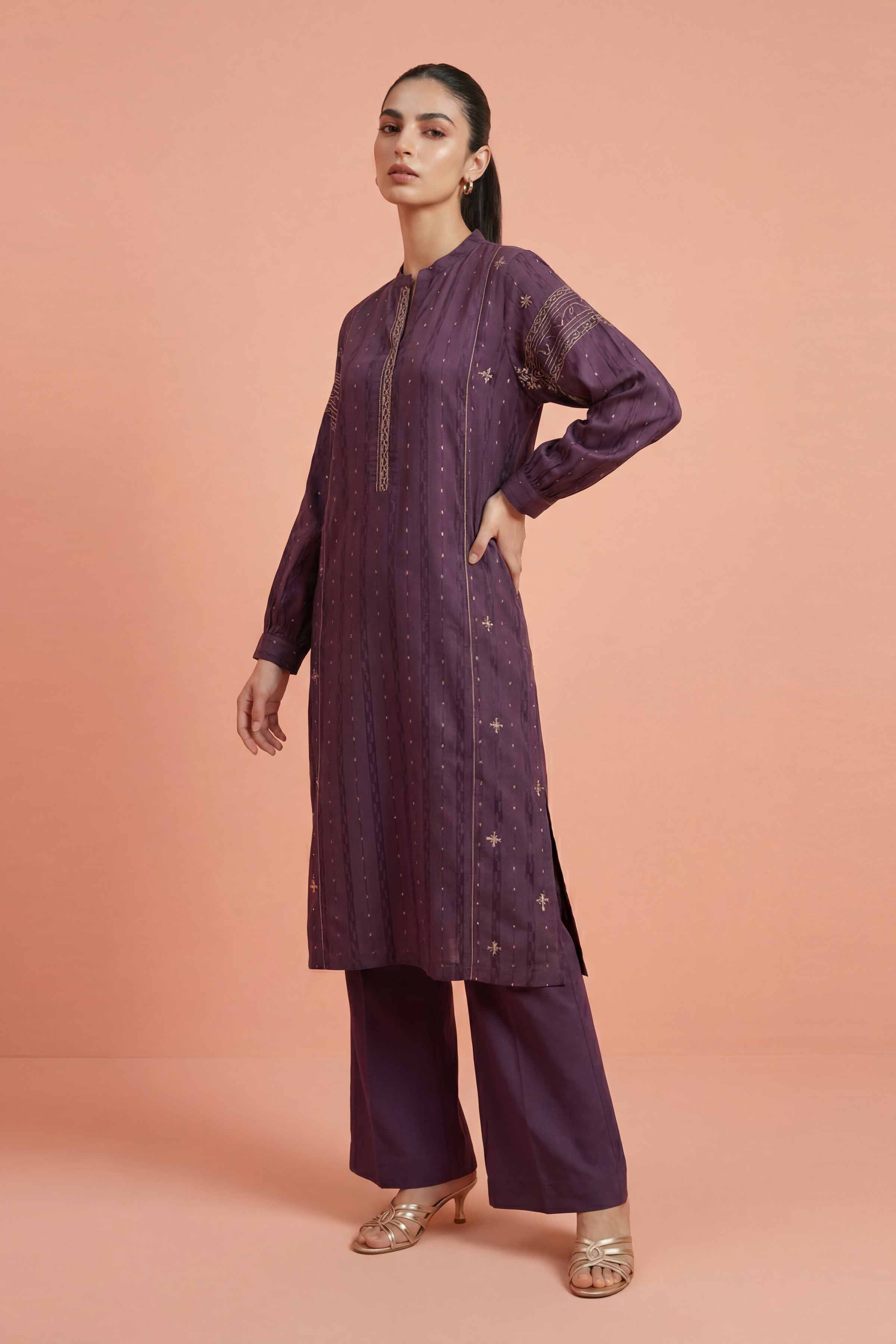 2 Piece - Embroidered Suit - PE26-458 - Image 4