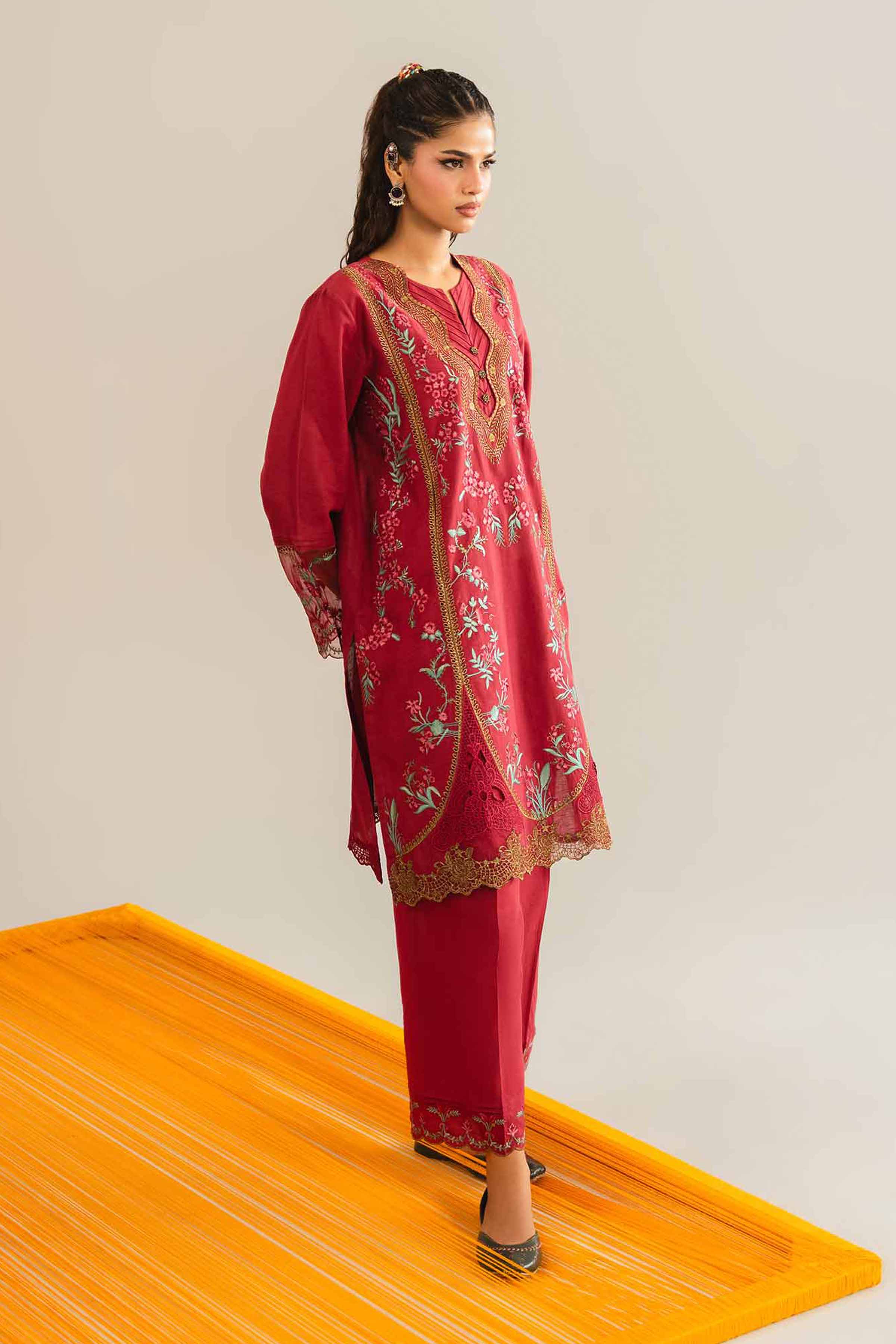 2 Piece - Embroidered Suit - PE26-46 - Image 3