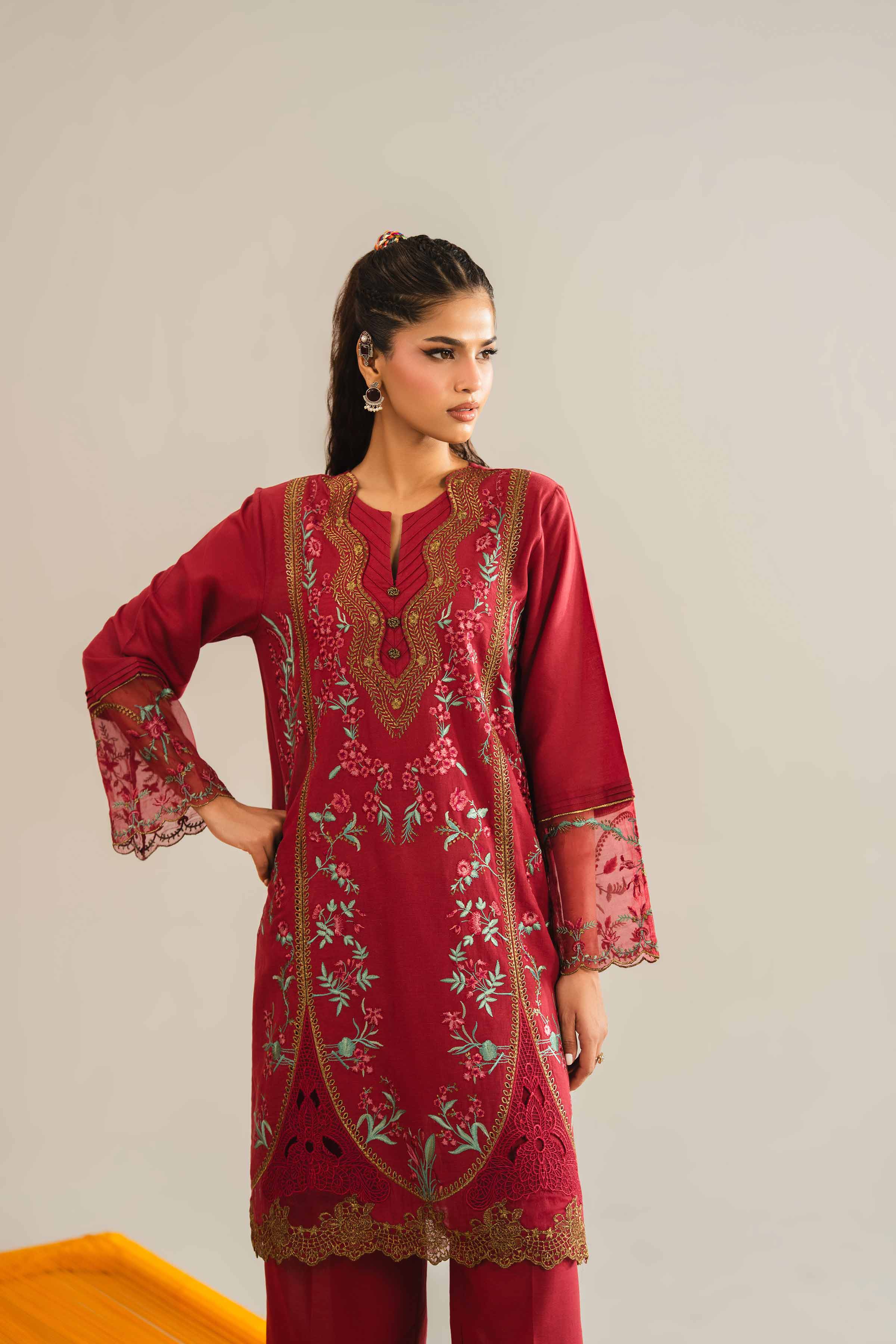 2 Piece - Embroidered Suit - PE26-46 - Image 5