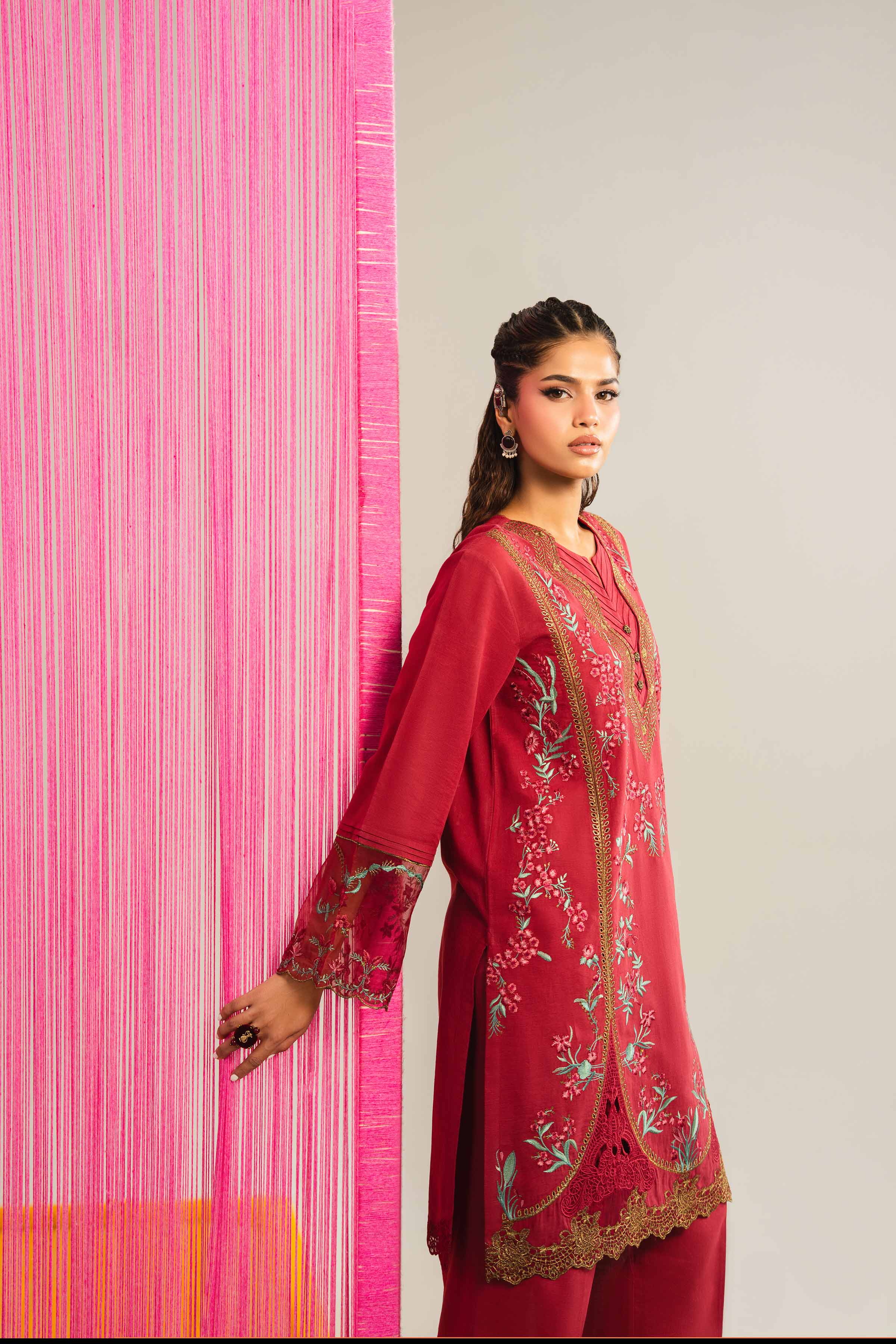2 Piece - Embroidered Suit - PE26-46 - Image 8