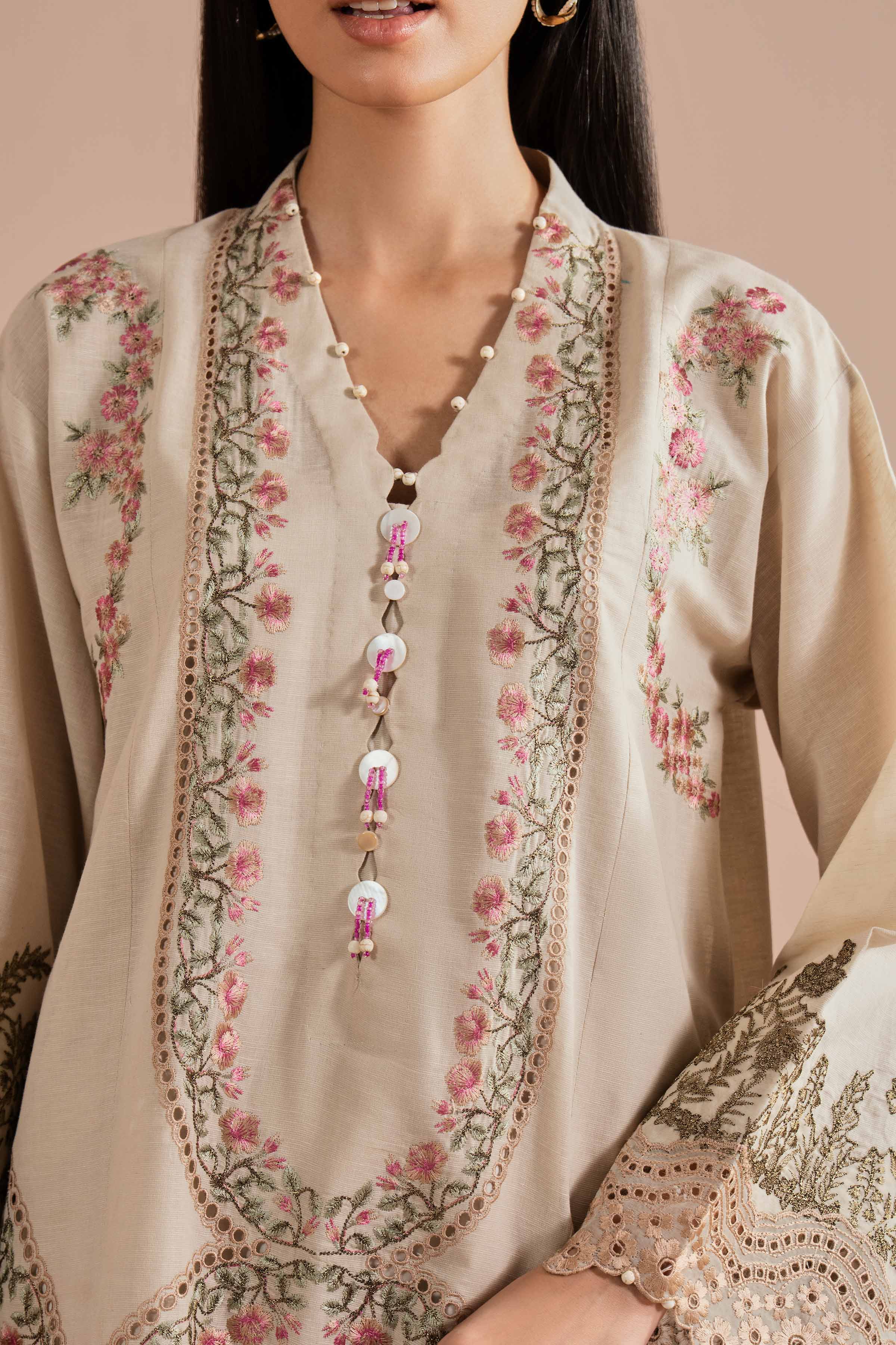 2 Piece - Embroidered Suit - PE26-48 - Image 7