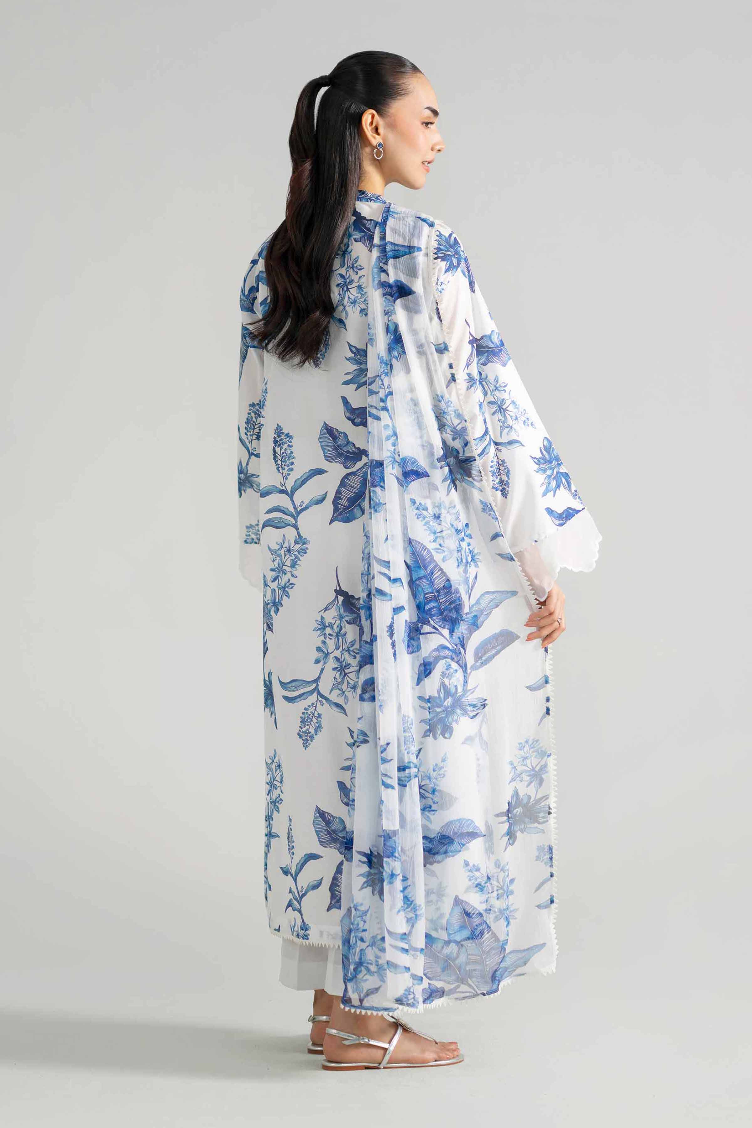 3 Piece - Printed Embroidered Suit - PE26-494 - Image 3