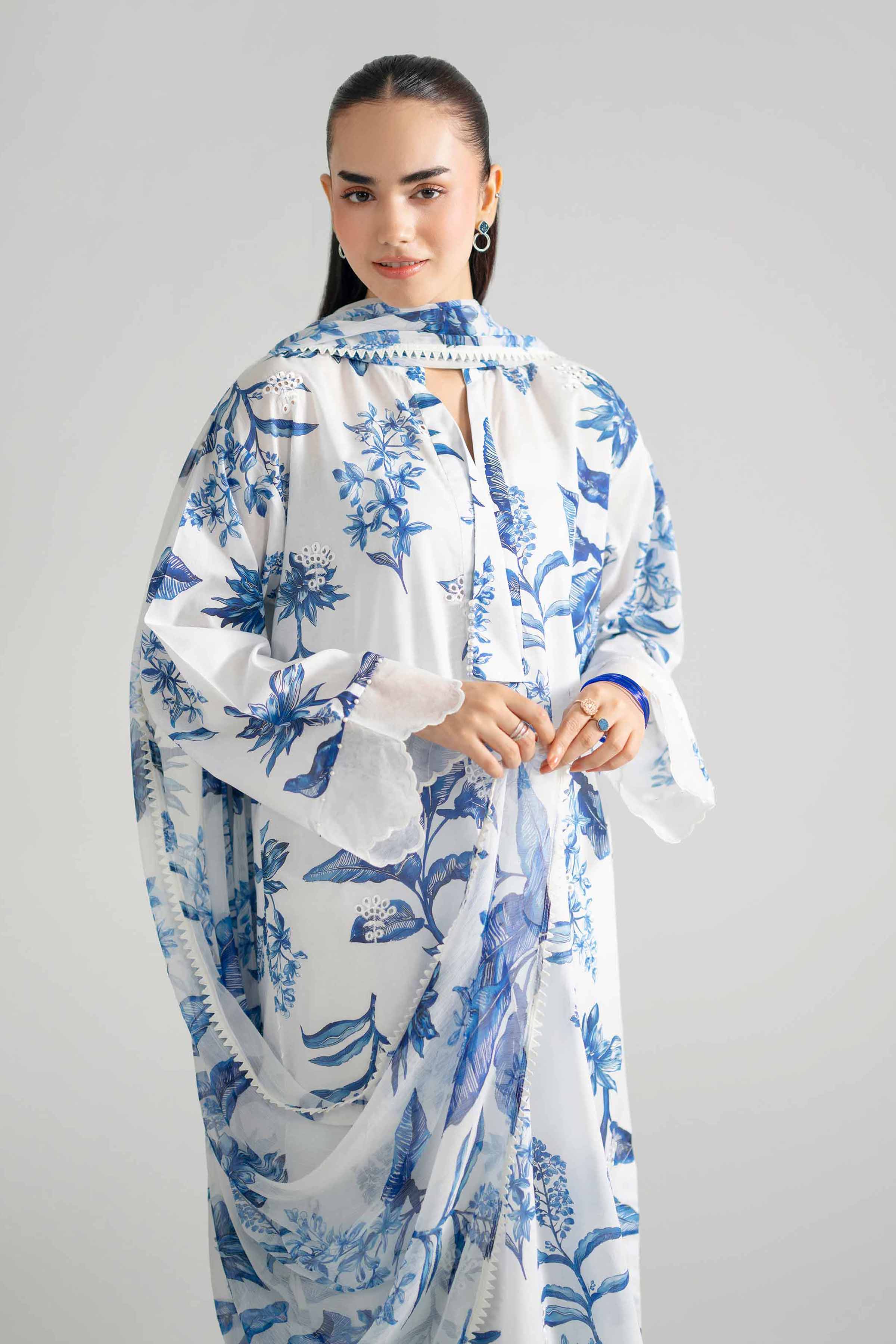 3 Piece - Printed Embroidered Suit - PE26-494 - Image 4