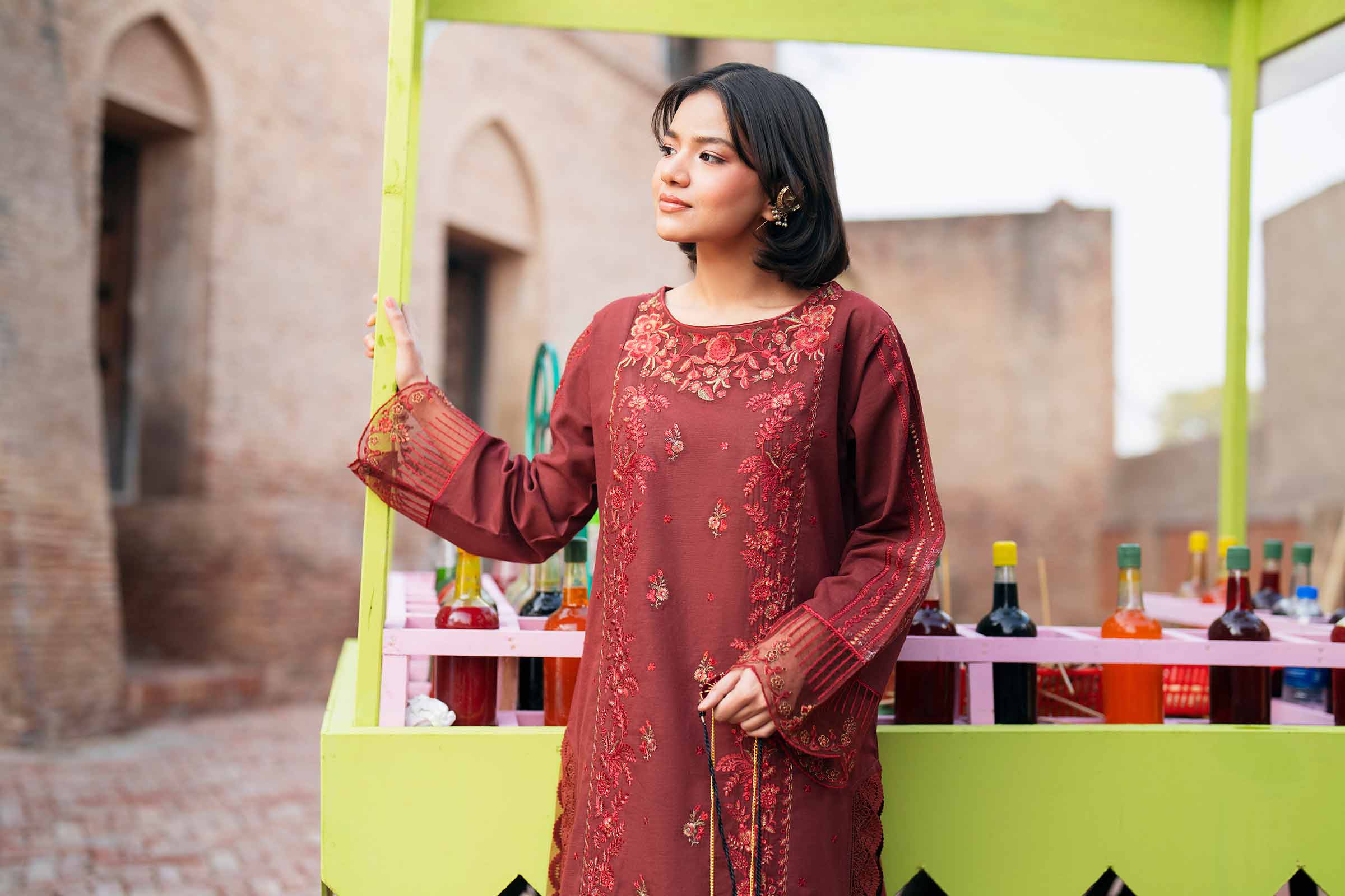 2 Piece - Embroidered Suit - PE26-50 - Image 3