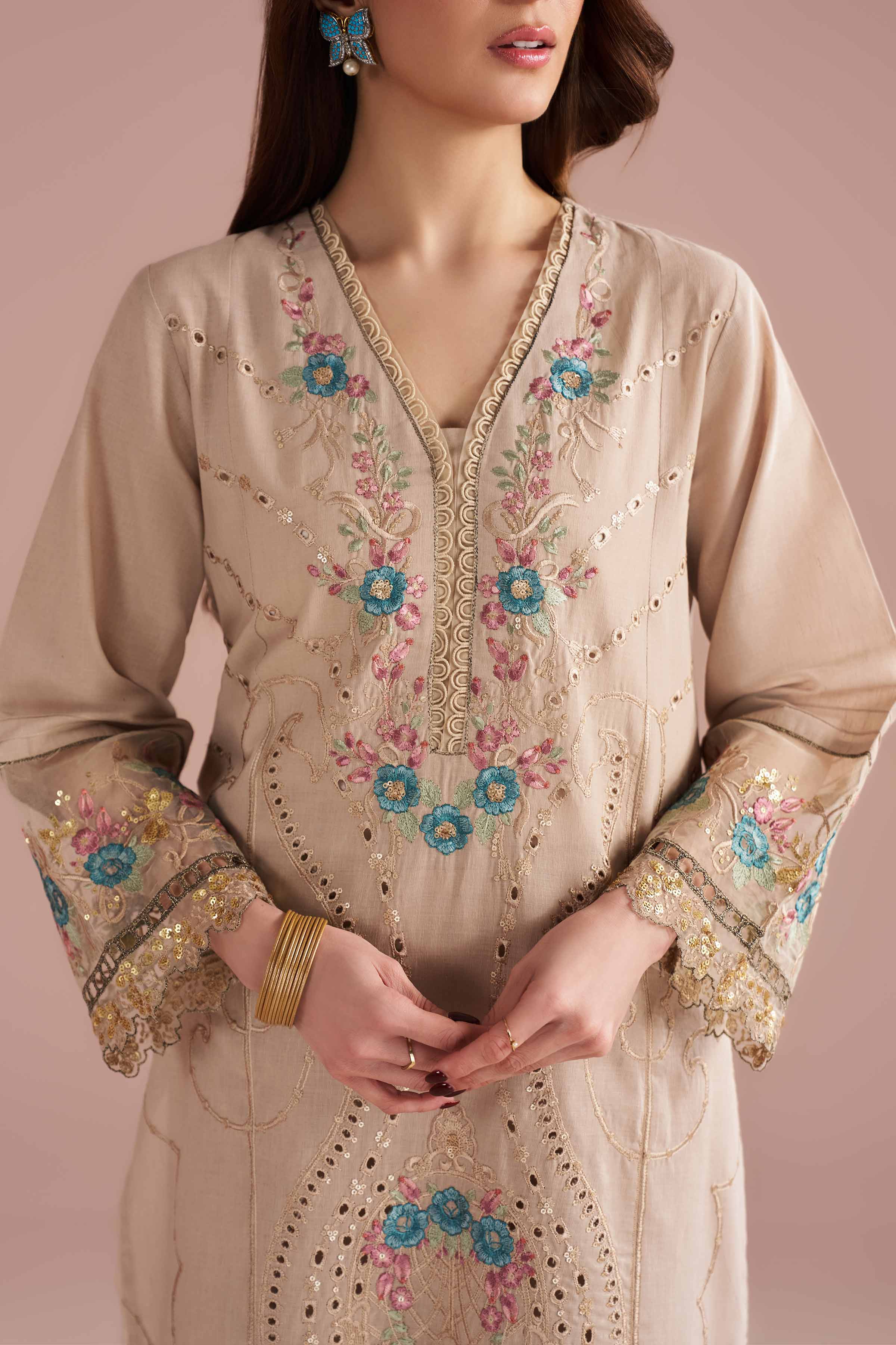 2 Piece - Embroidered Suit - PE26-55 - Image 8