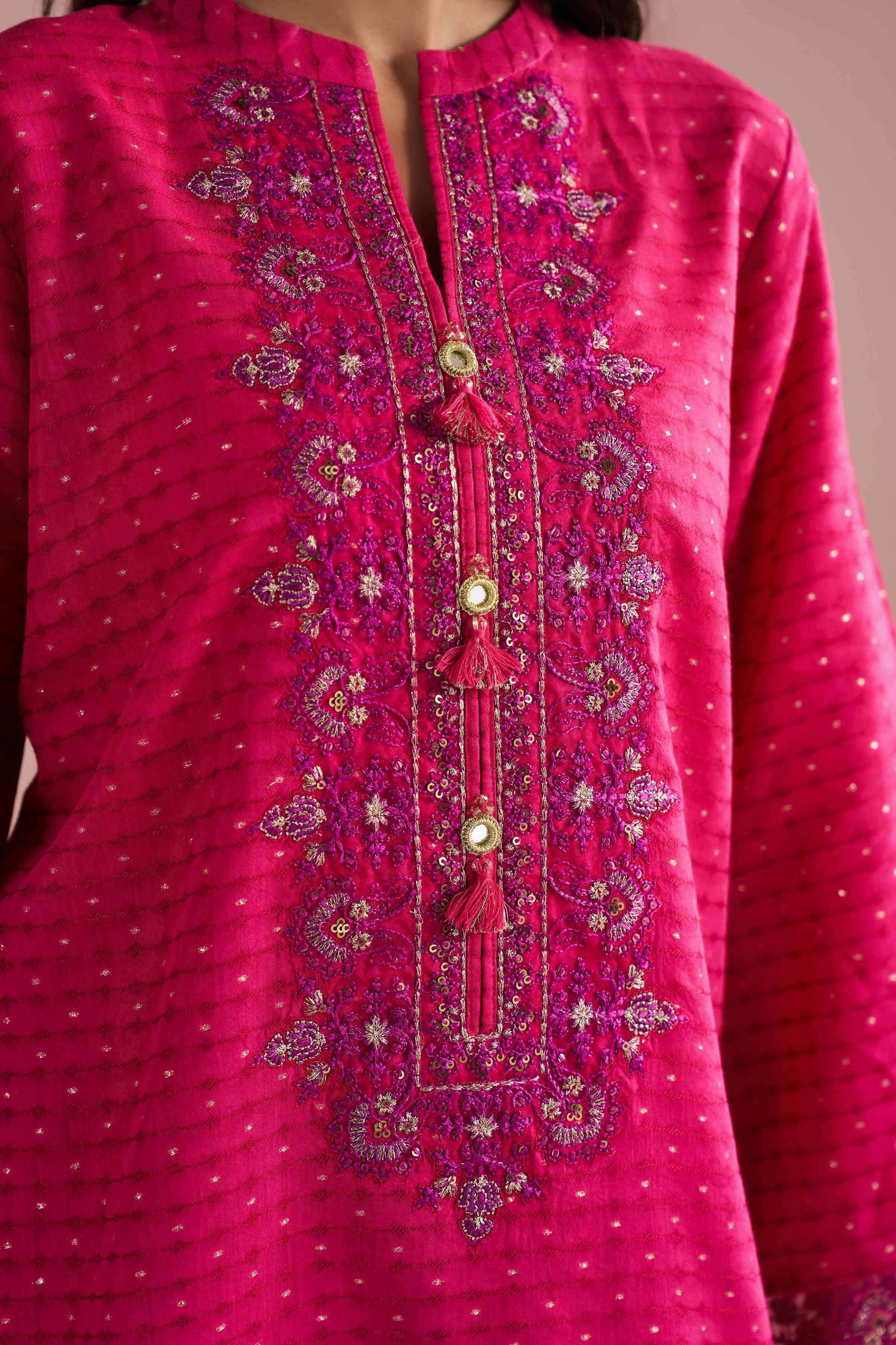 2 Piece - Embroidered Suit - PE26-57 - Image 10