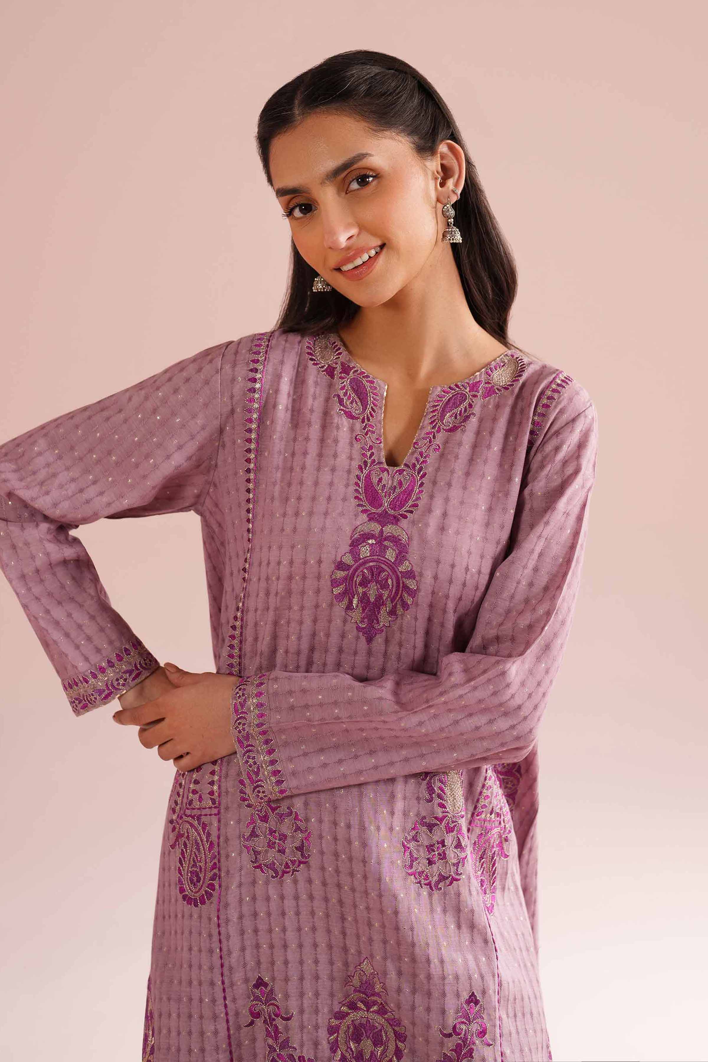2 Piece - Embroidered Suit - PE26-58 - Image 2