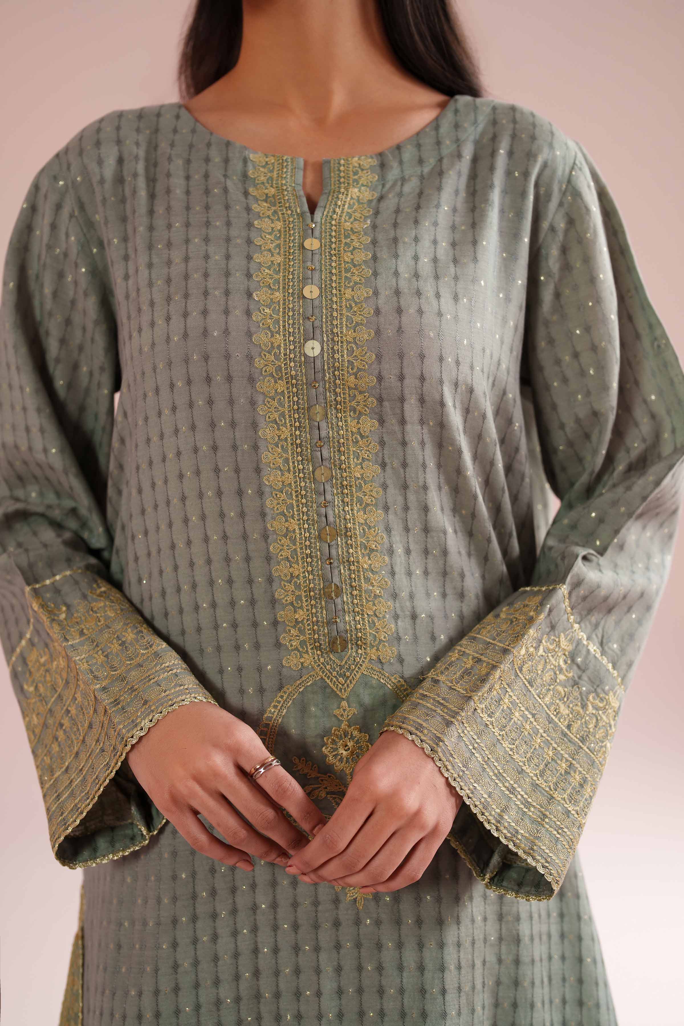 2 Piece - Embroidered Suit - PE26-59 - Image 6