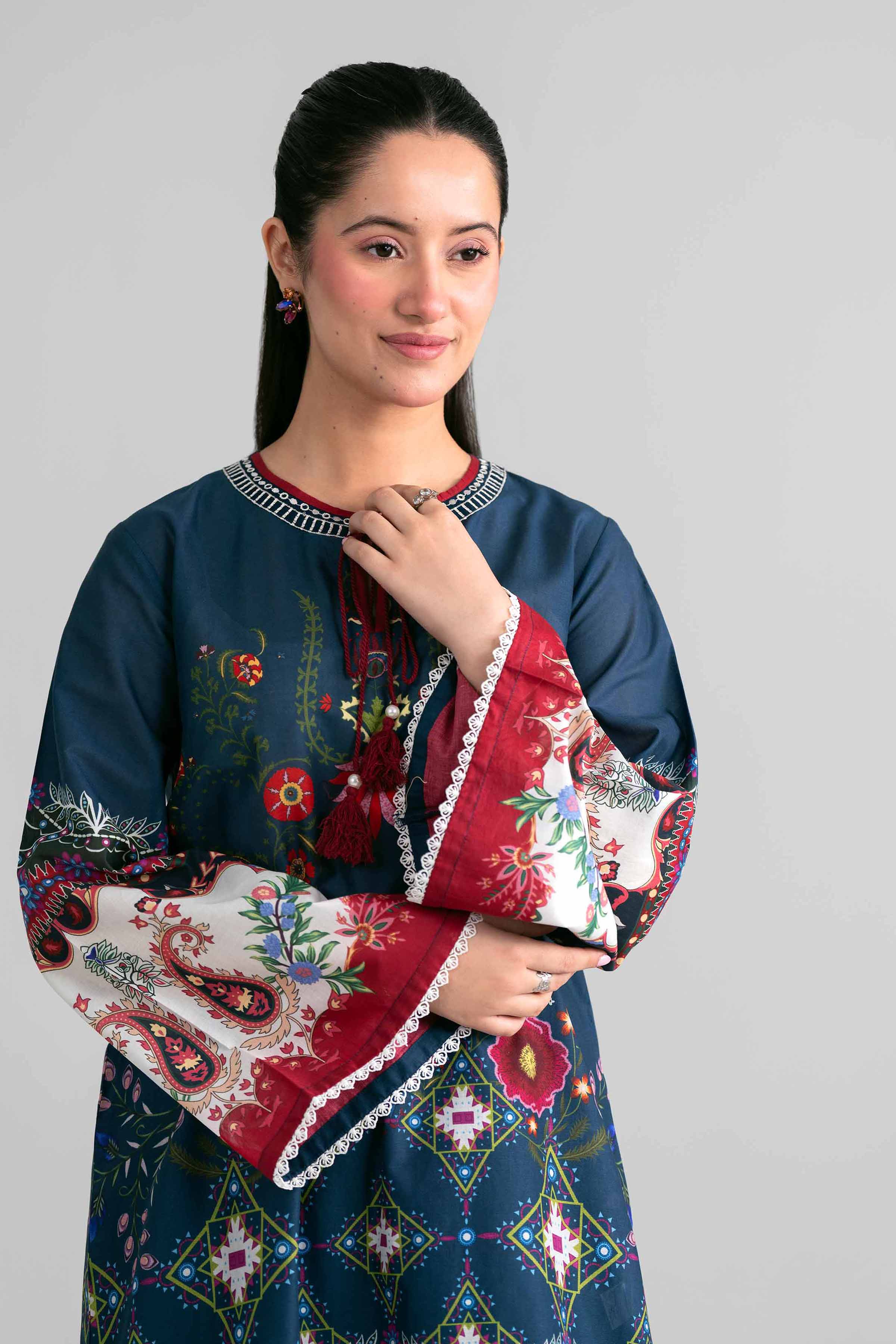 2 Piece - Printed Embroidered Suit - PE26-592 - Image 6