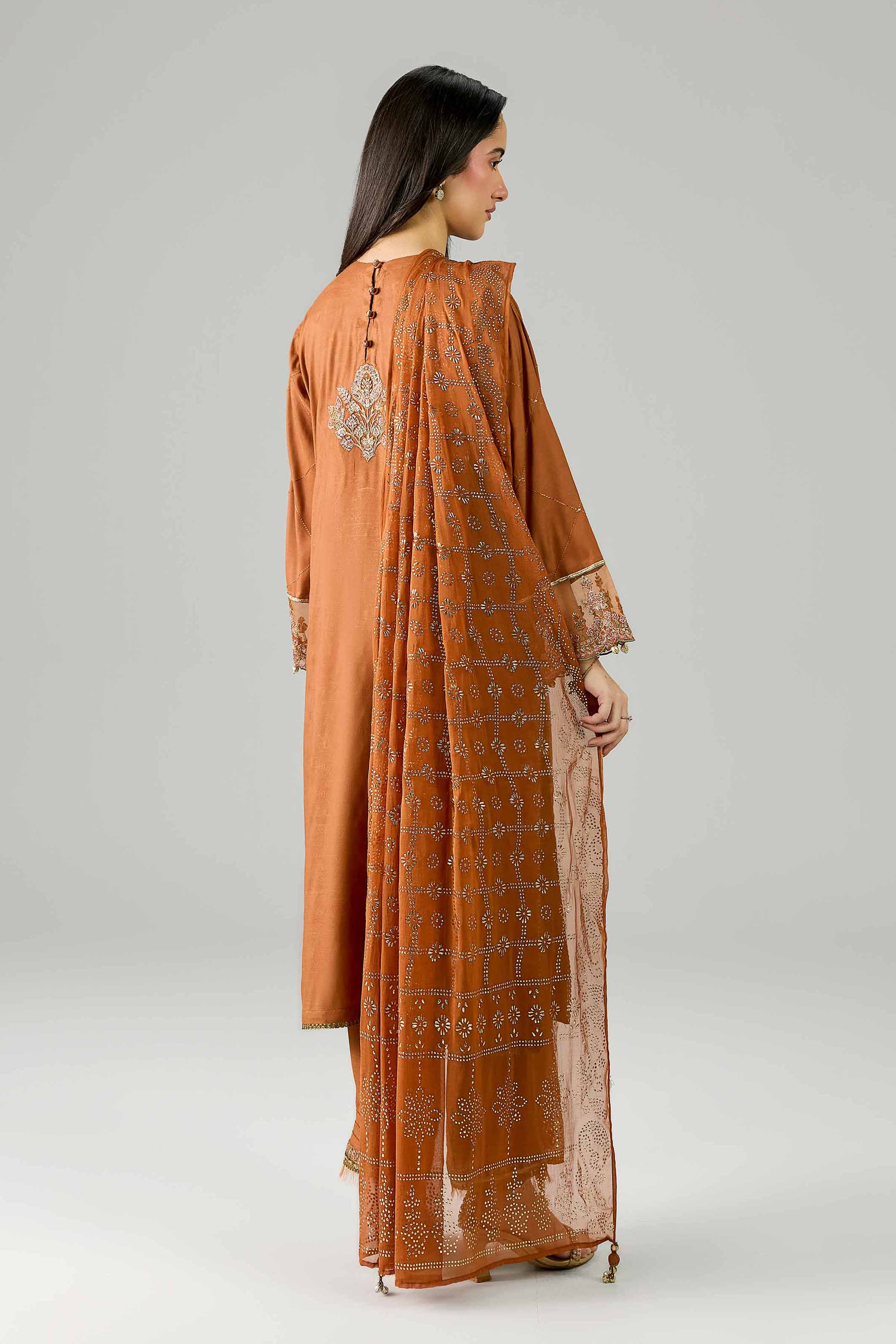3 Piece - Embroidered Suit - PE26-597 - Image 3