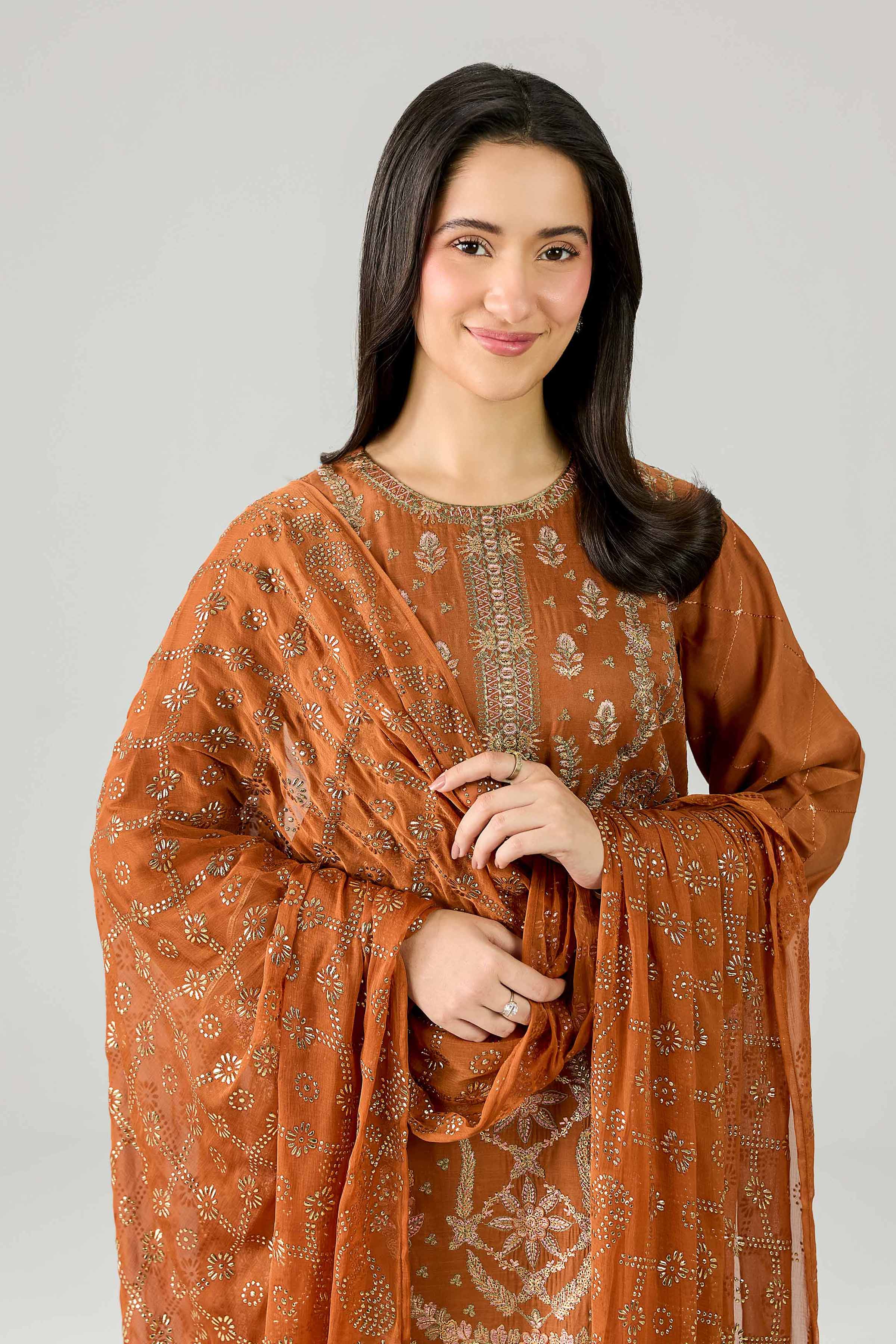 3 Piece - Embroidered Suit - PE26-597 - Image 6