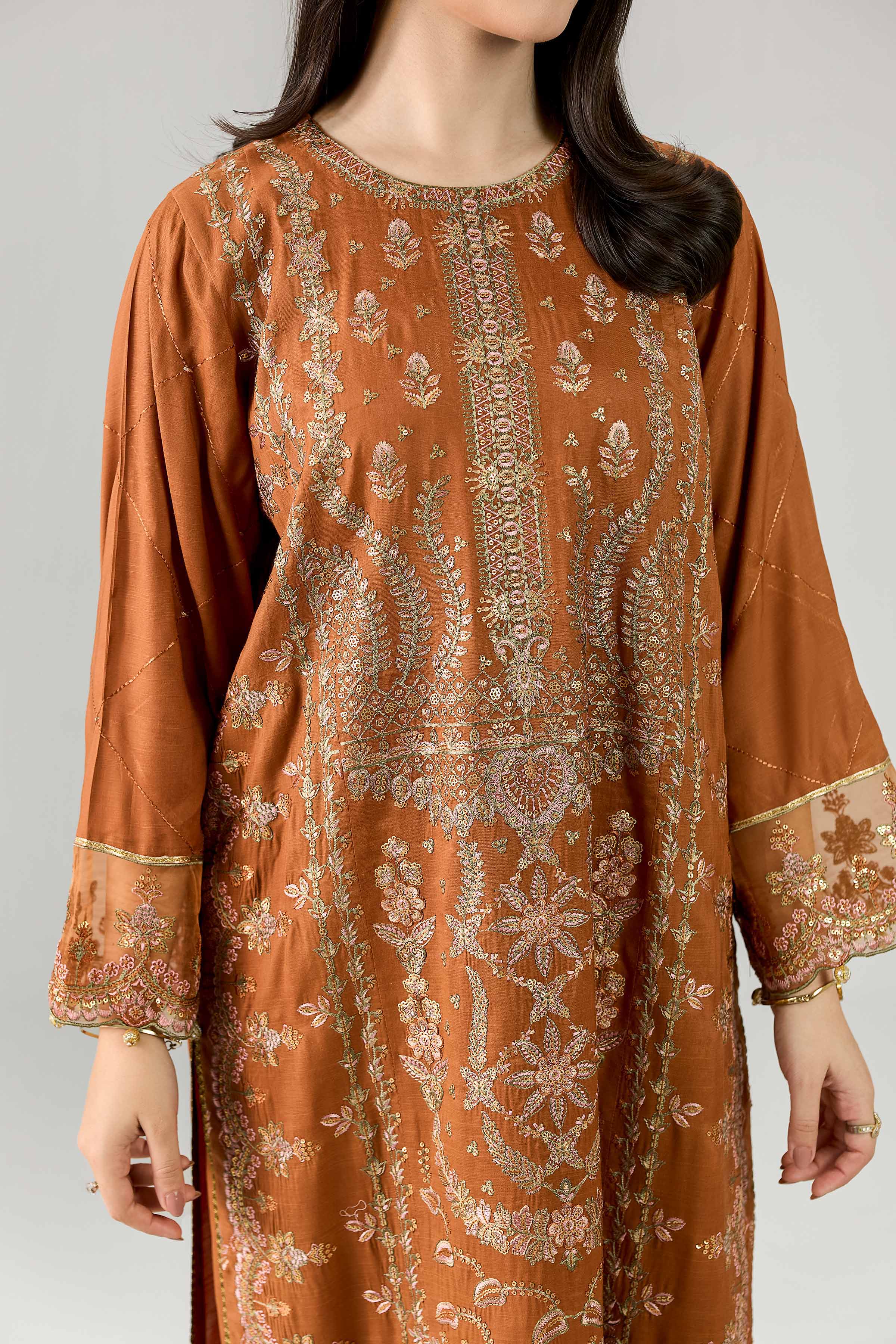 3 Piece - Embroidered Suit - PE26-597 - Image 7