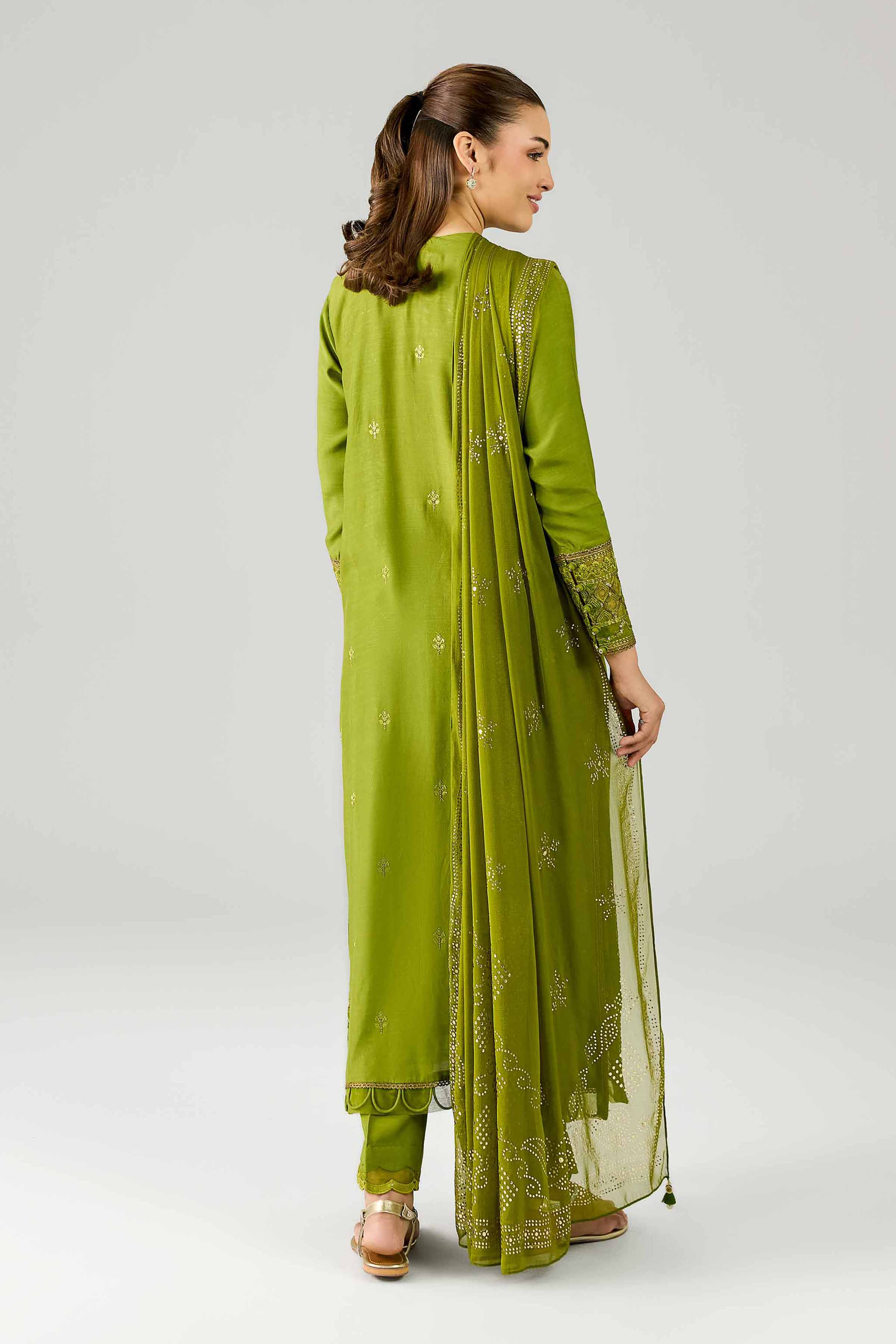 3 Piece - Embroidered Suit - PE26-599 - Image 3