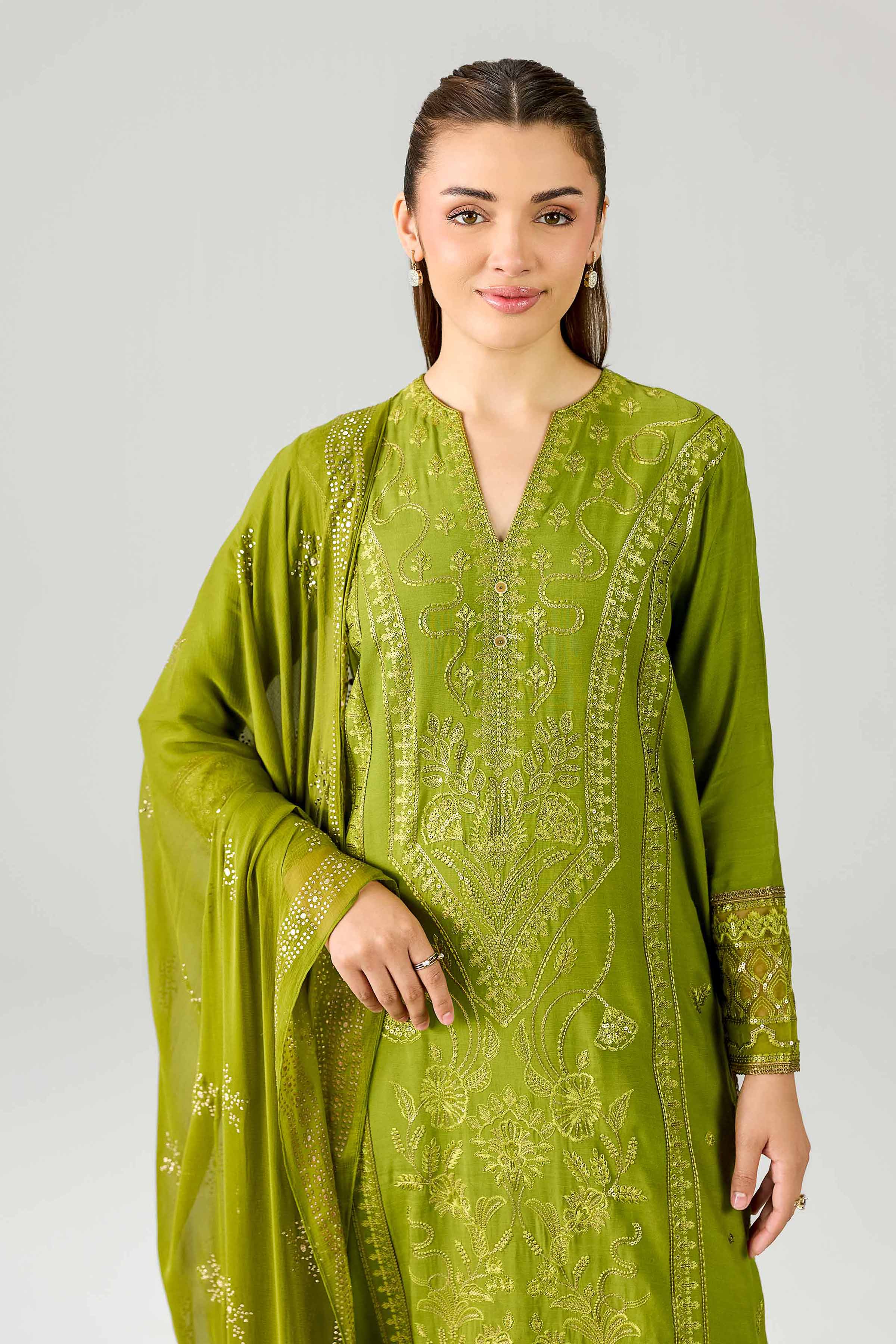 3 Piece - Embroidered Suit - PE26-599 - Image 6